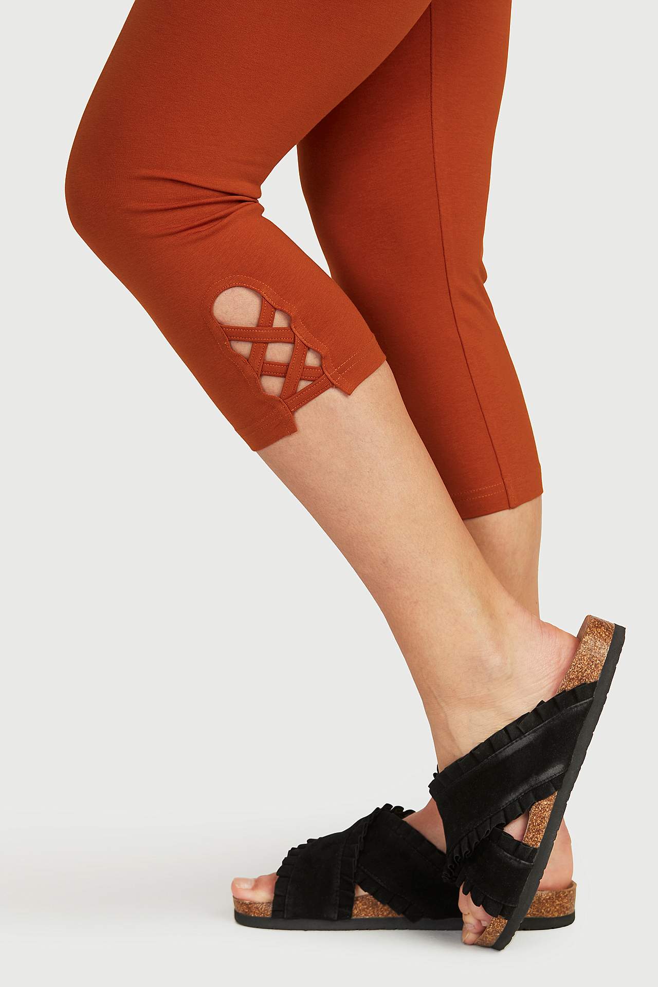 Caprileggings med fina detaljer 2-pack