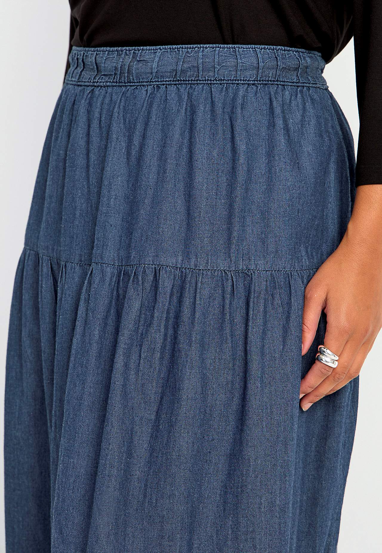 Volangkjol i denim