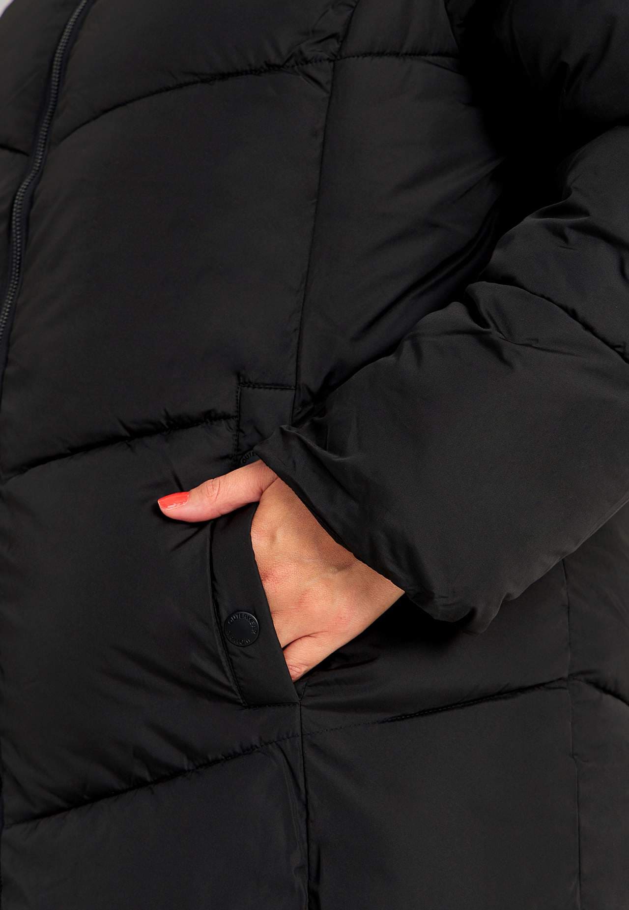 Lång kappa med fluffig vaddering