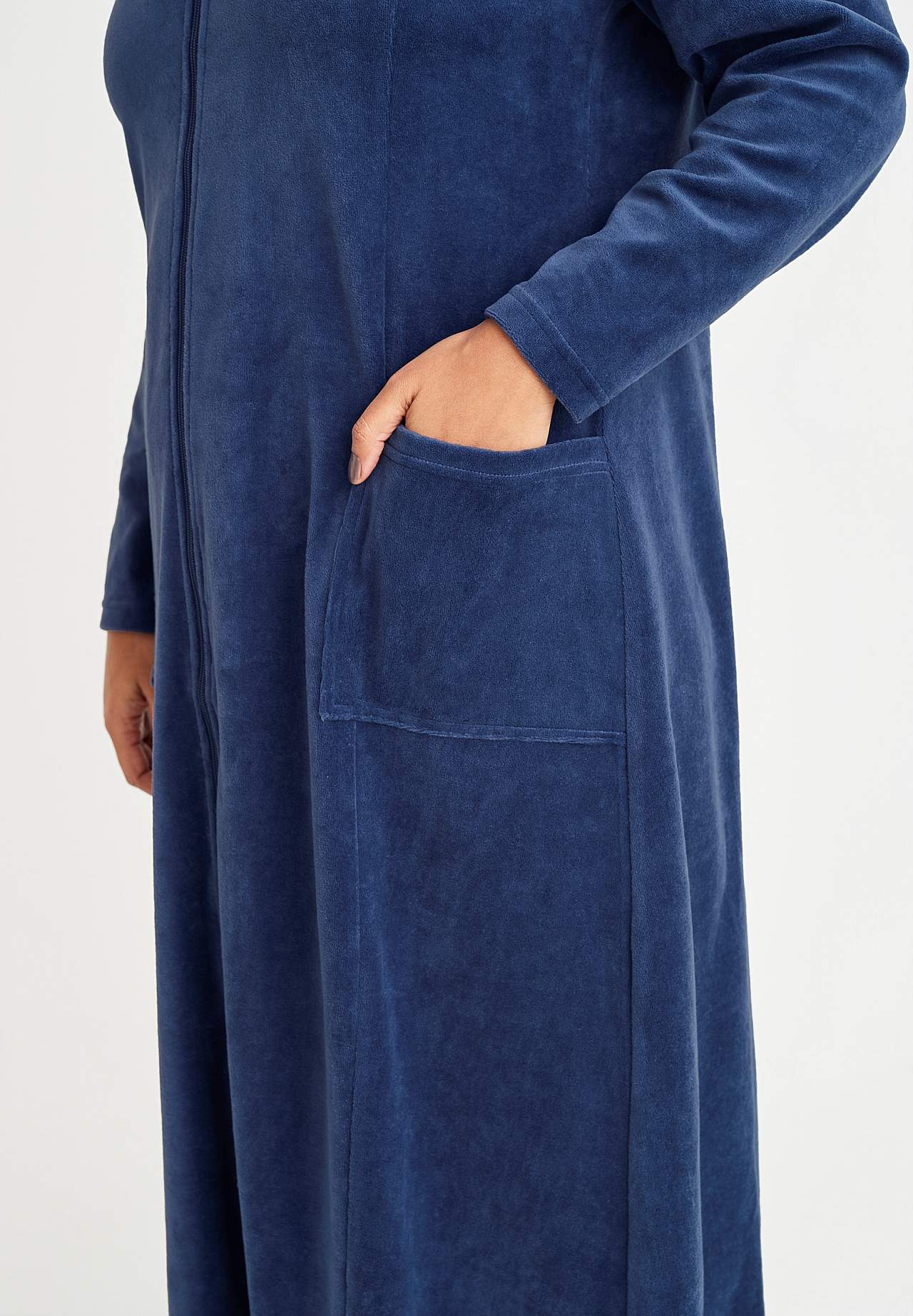 Lång morgonrock i velour