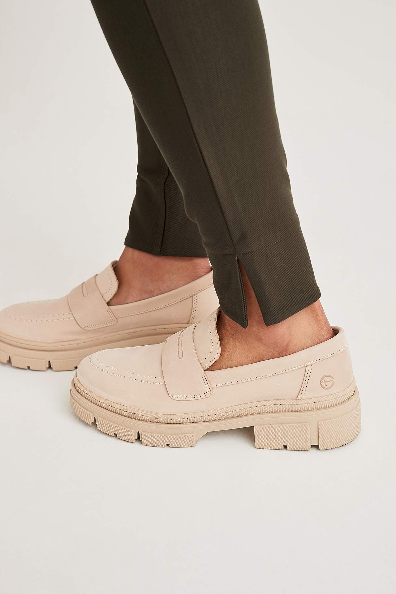 Leggings i trikå med stretch-twill