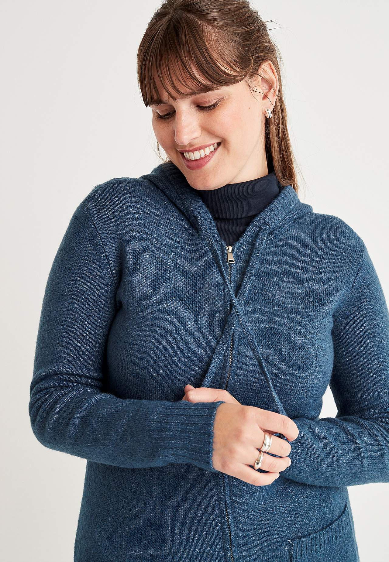Mjuk cardigan med huva Evelyn