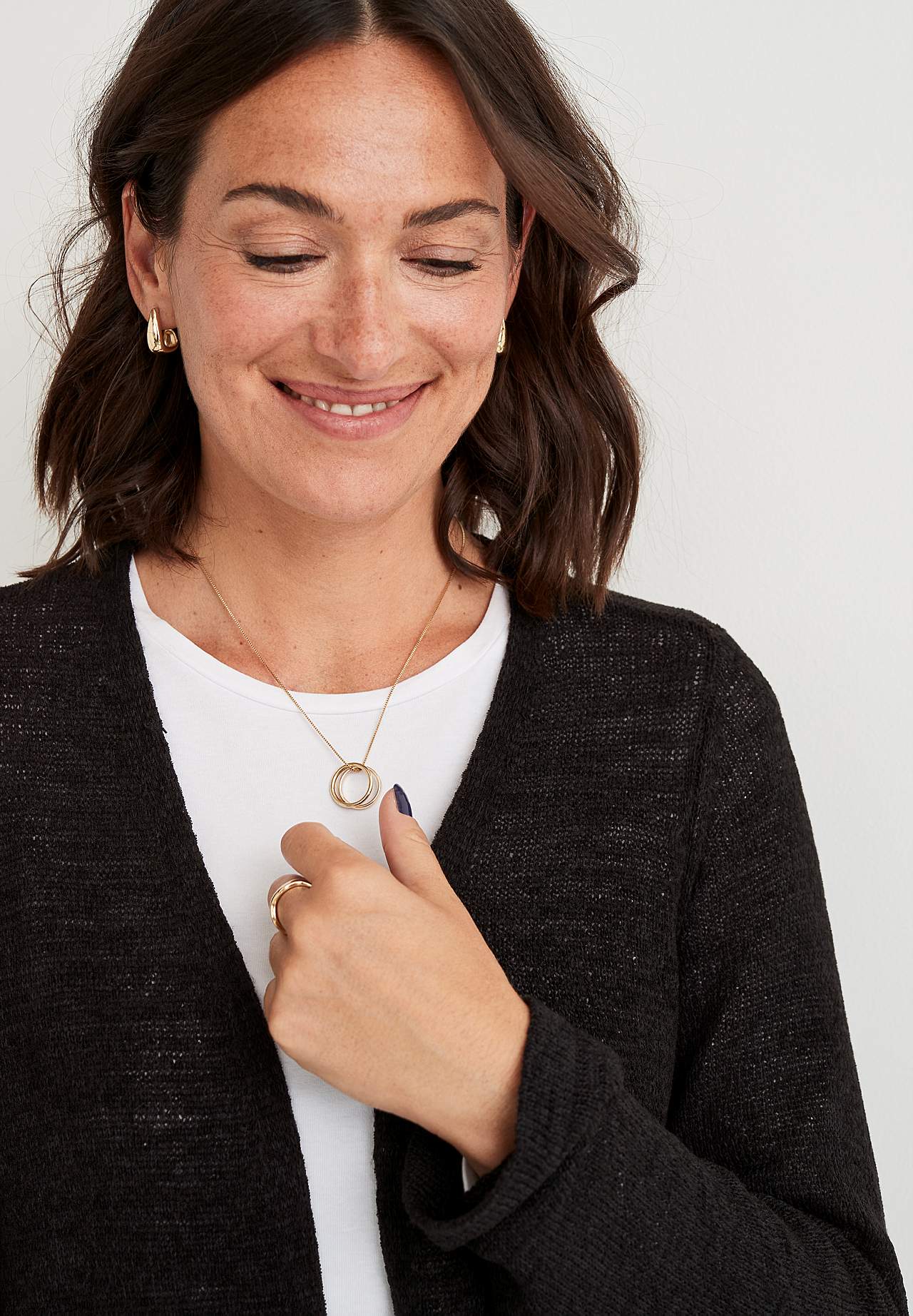 Stickad cardigan med öppen front Marika