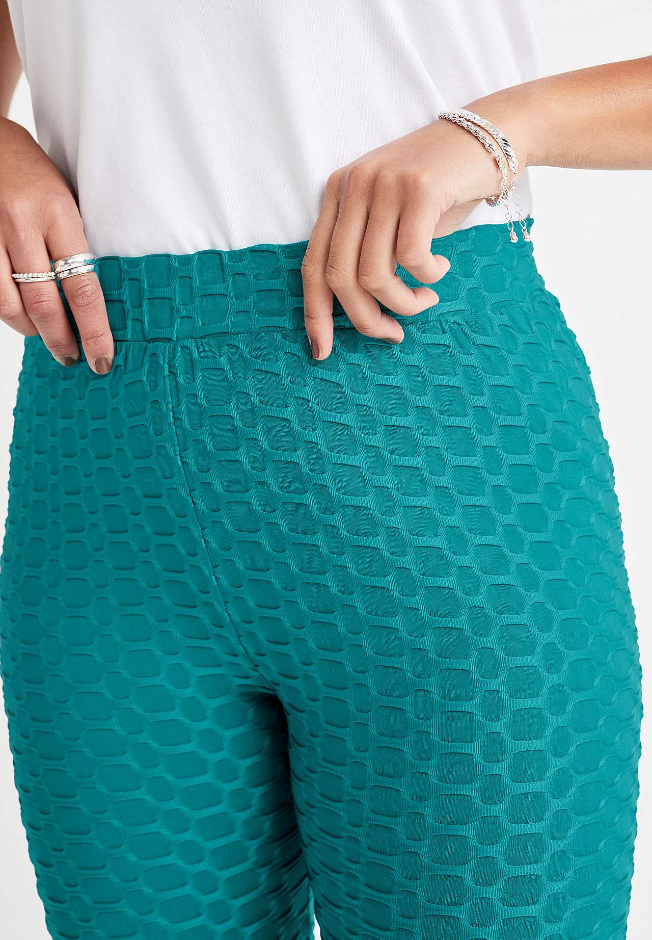 Caprileggings med strukturmönster