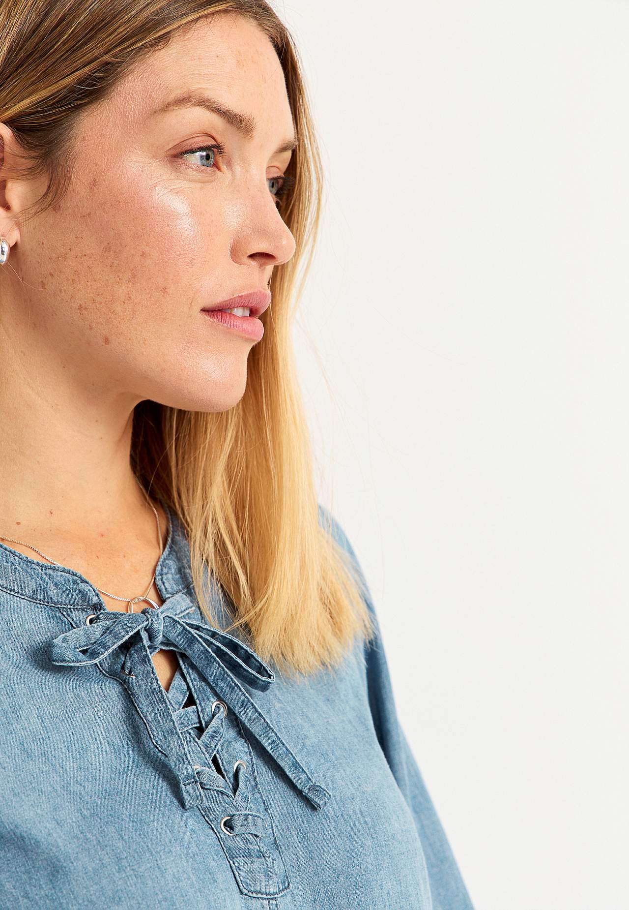 Denimtunika med snörning Ella