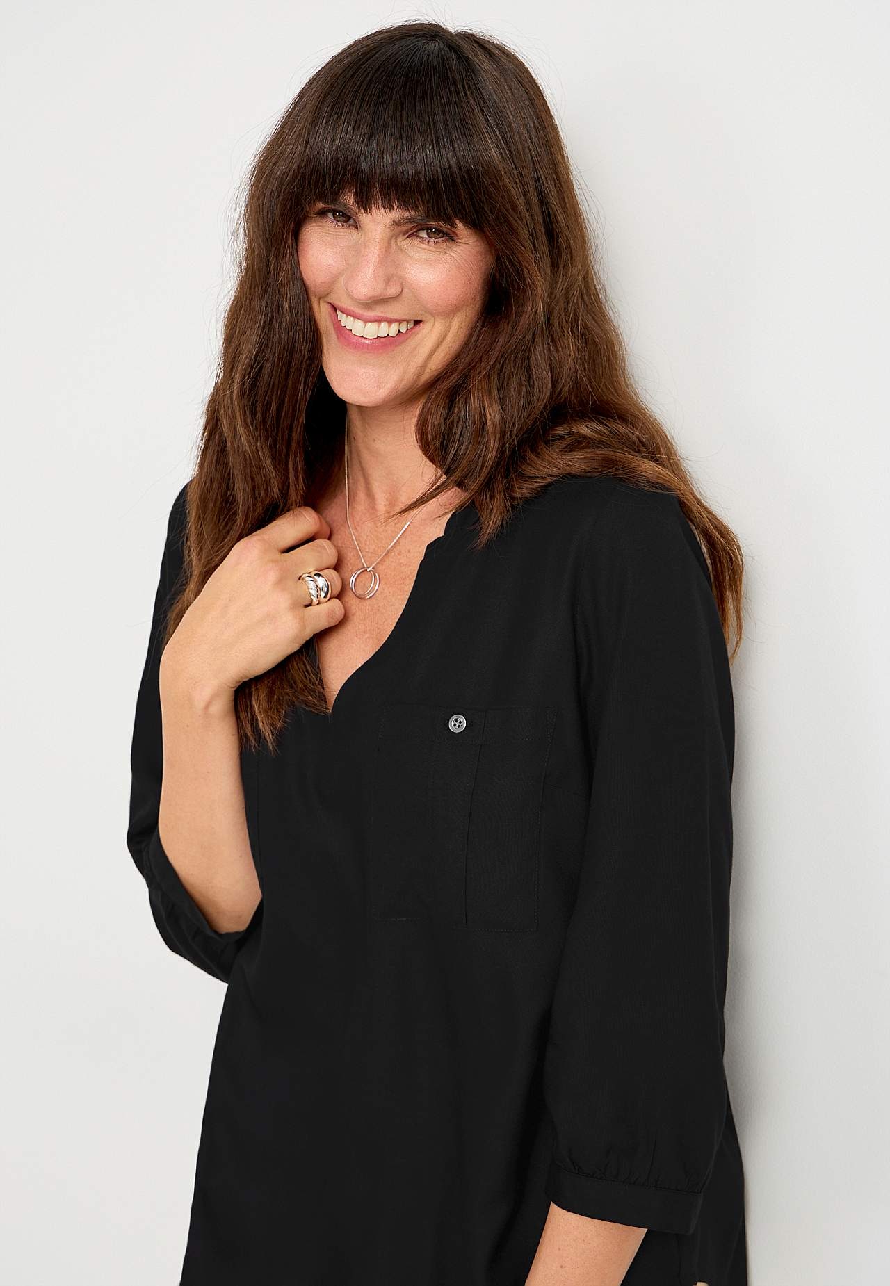 Blus med fickor Marlene