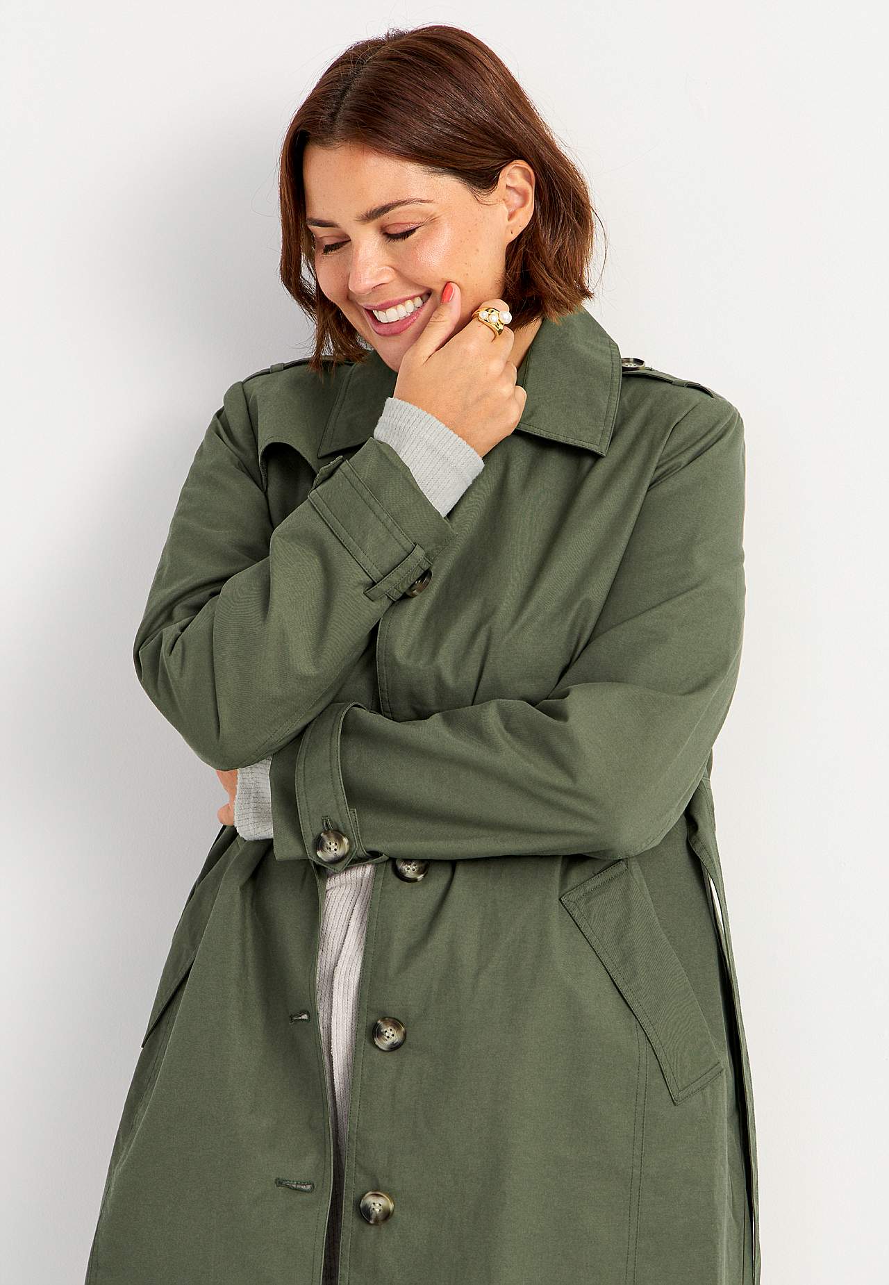 Enkelknäppt trenchcoat