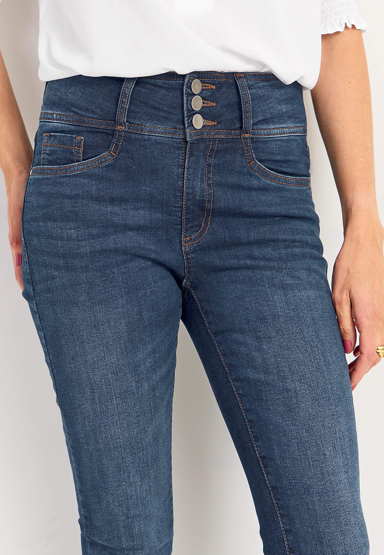 Smala jeans med hög midja - tre längder