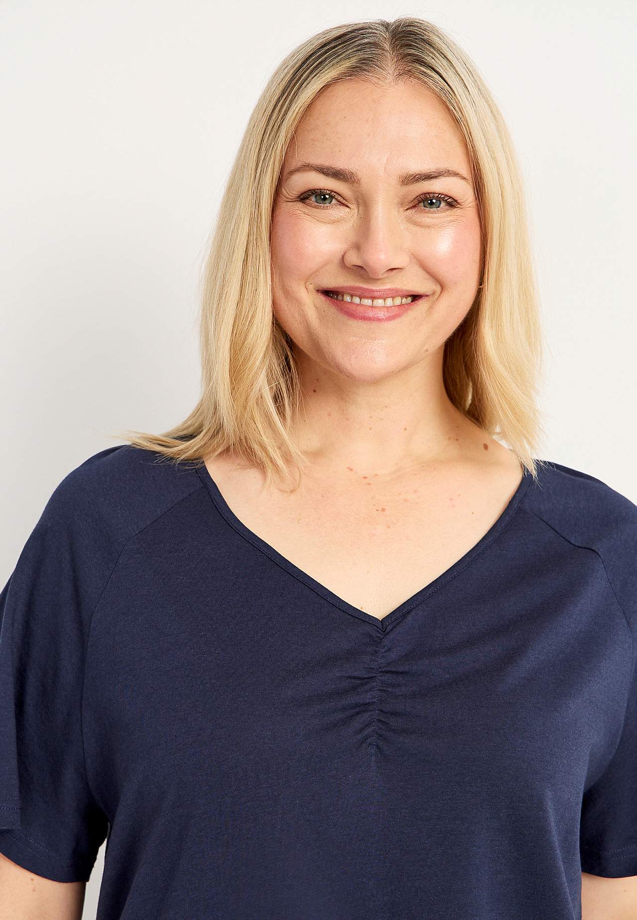 Trikåtunika med korta ärmar