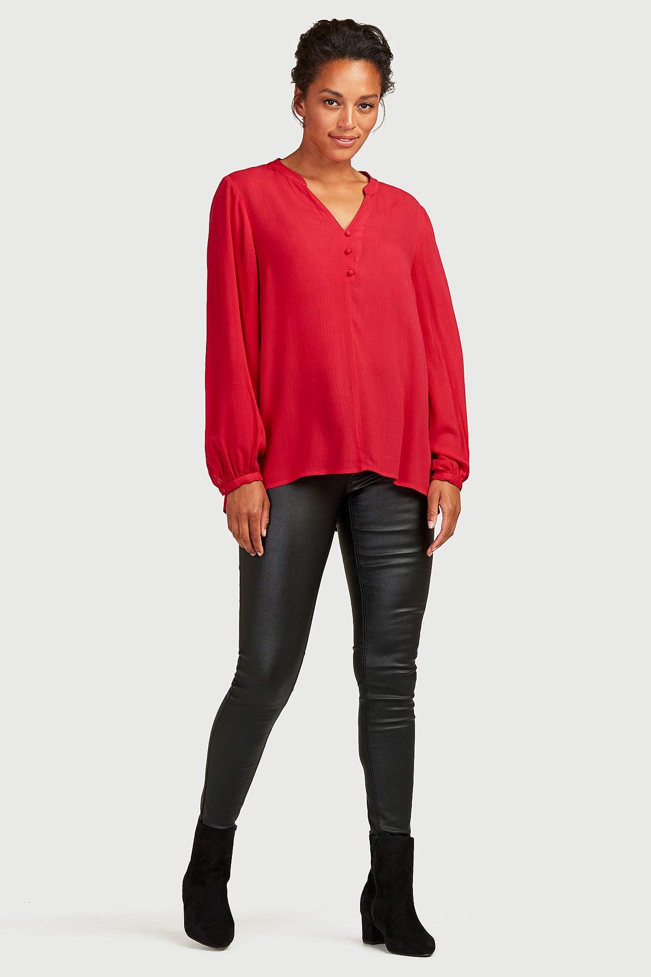 Crepeblus med lång ärm