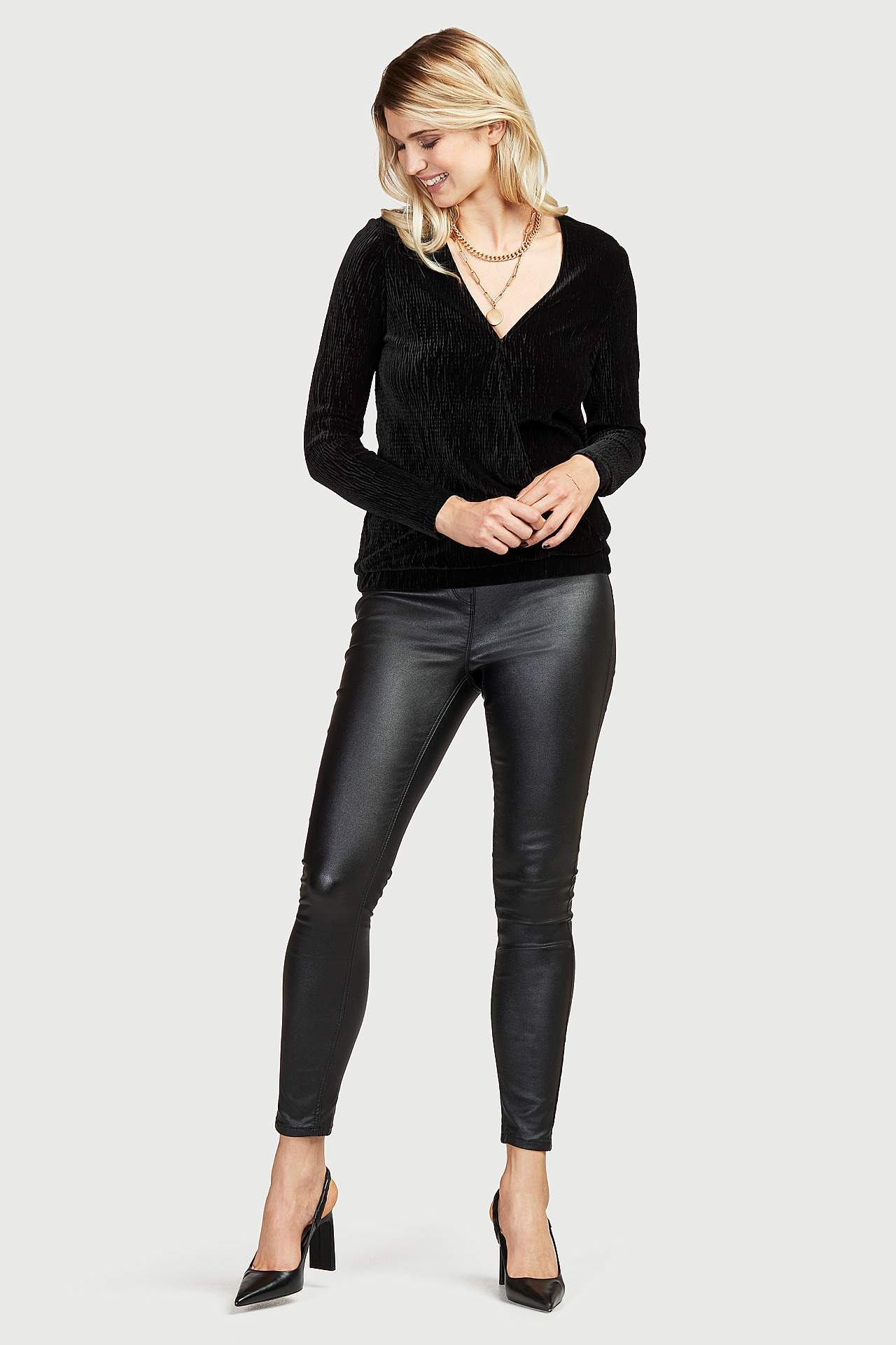 Omlottopp i plisserad sammet