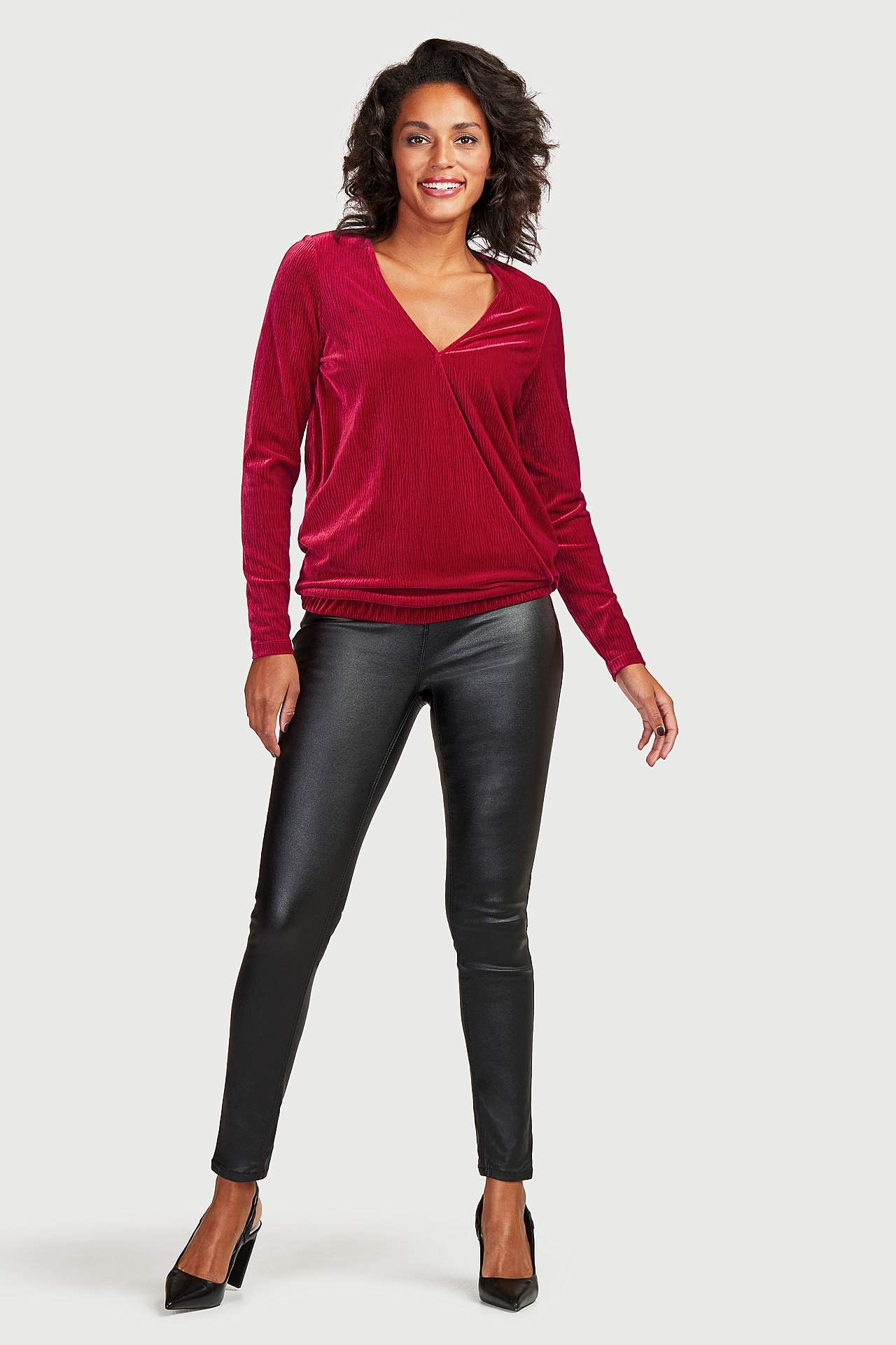 Omlottopp i plisserad sammet