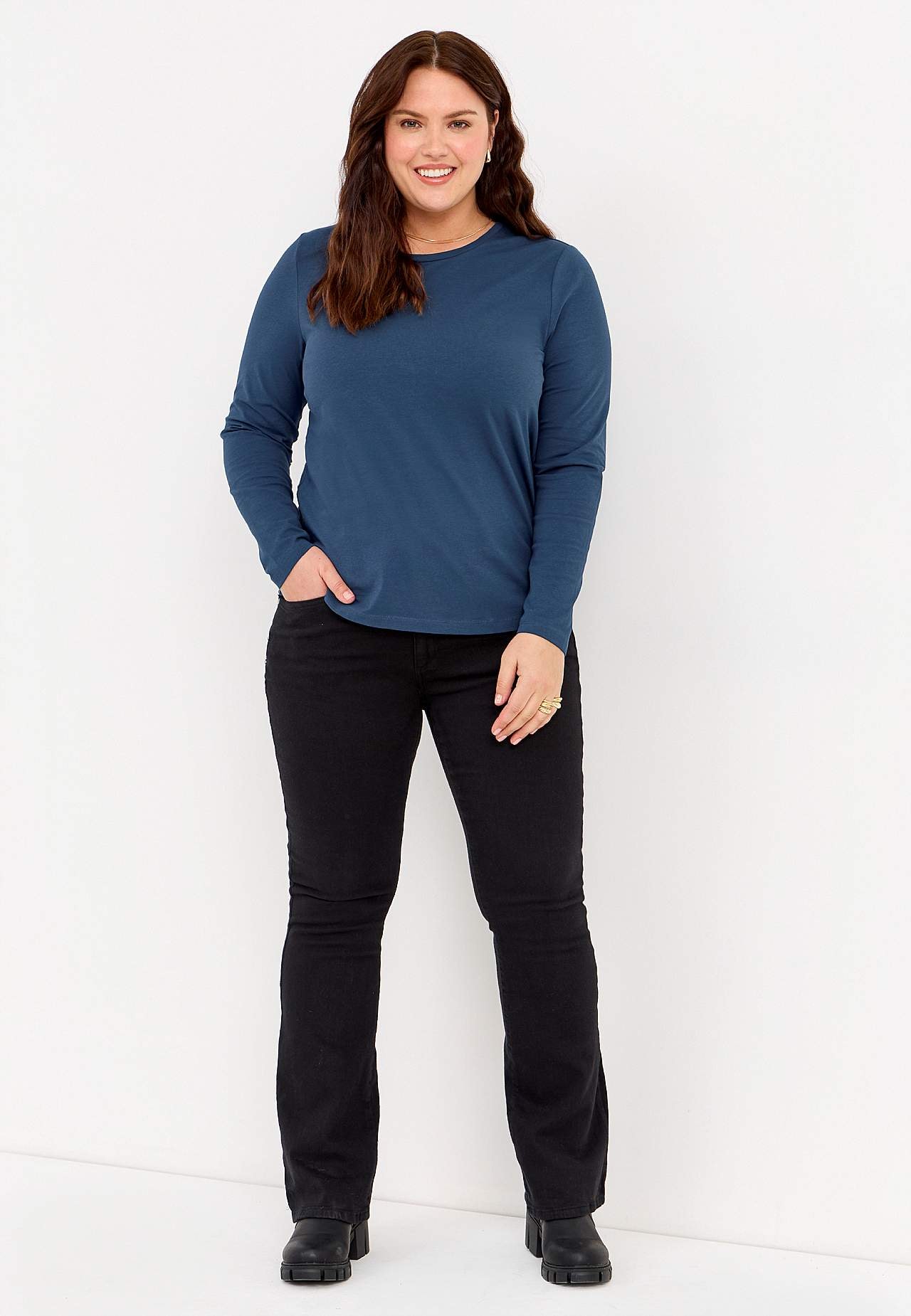 Bootcut jeans med hög midja