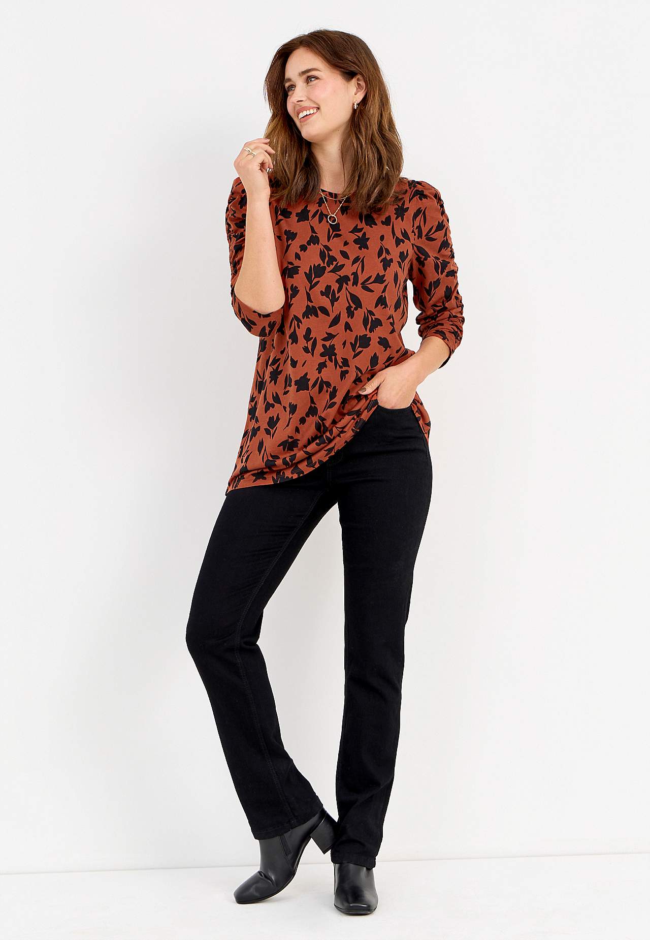 Mönstrad trikåtunika