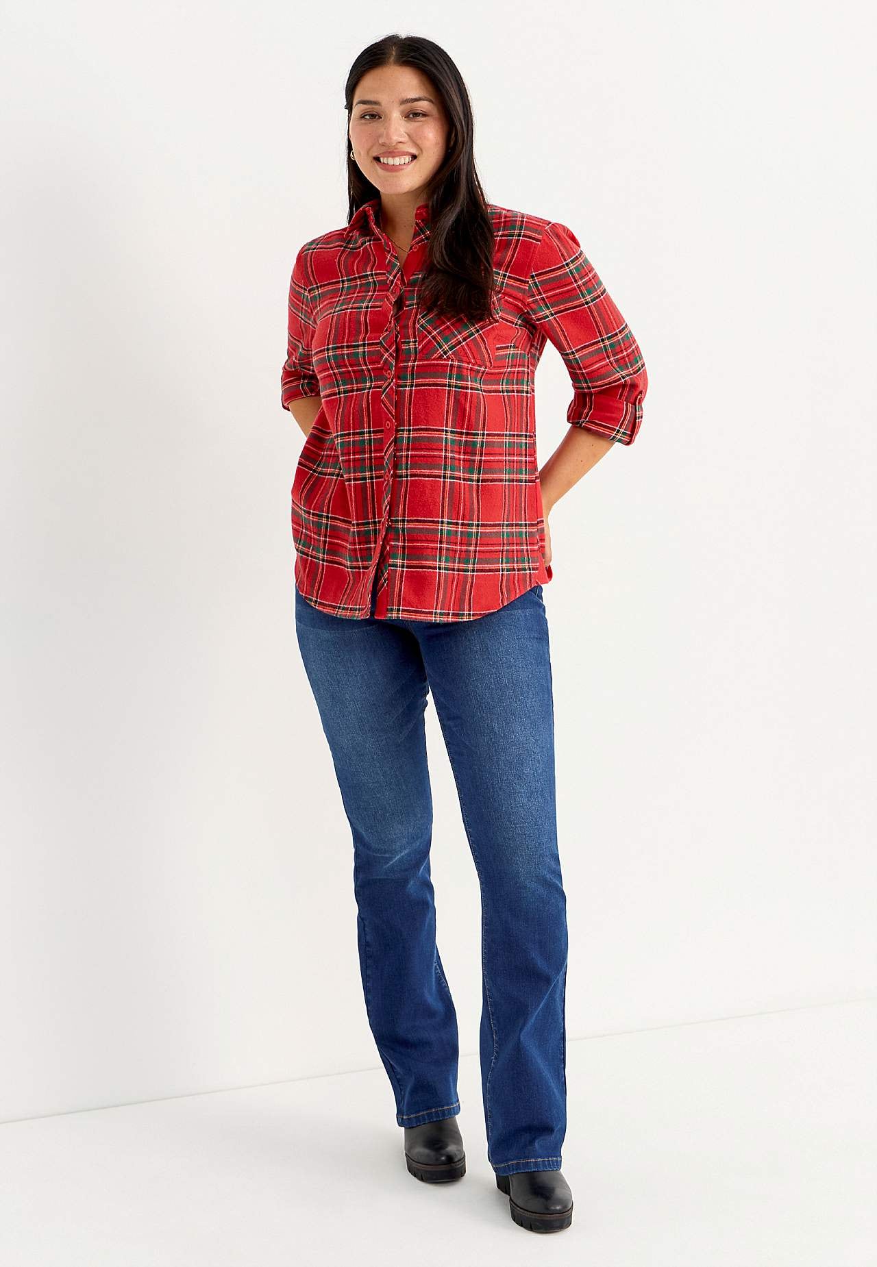 Rutig flanellskjorta