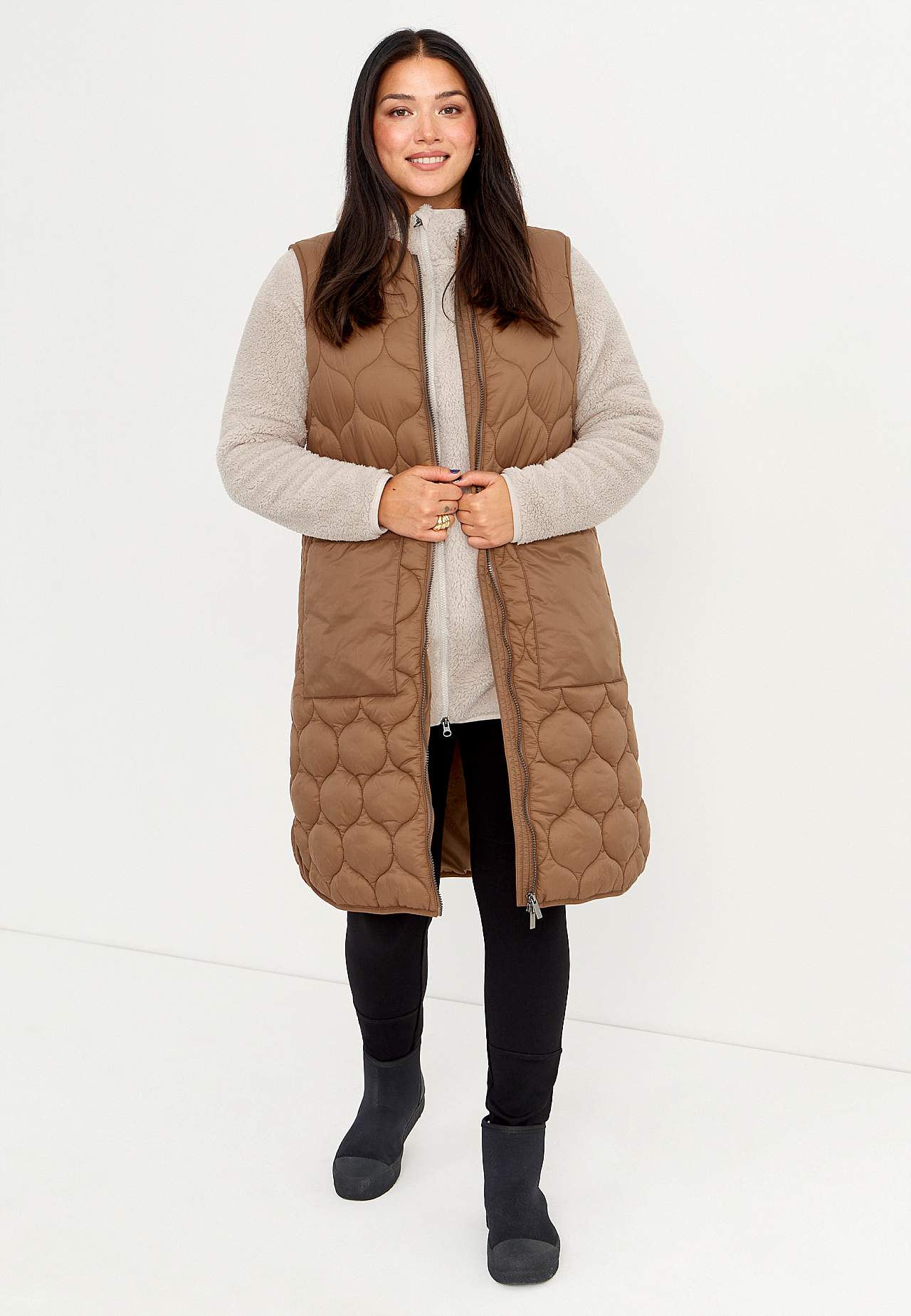 Mysig fleecejacka med huva