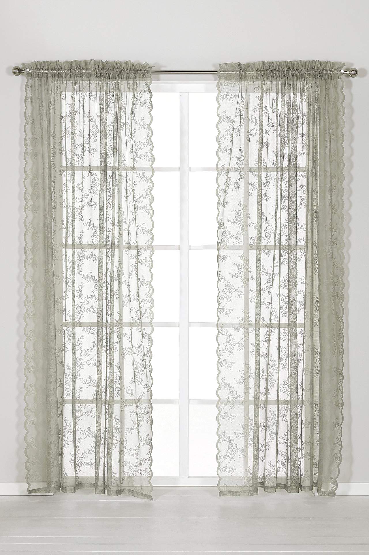 Mönstrad spetsgardin Rosalyn 2-pack