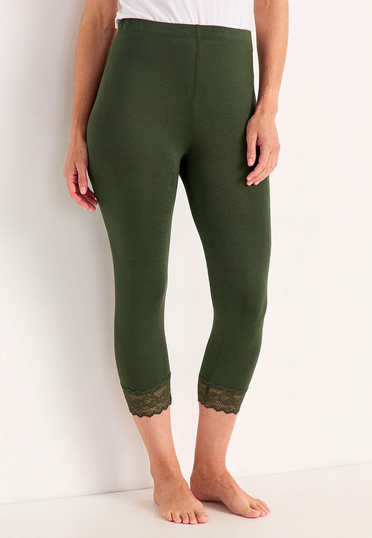 Caprileggings med spets susanne