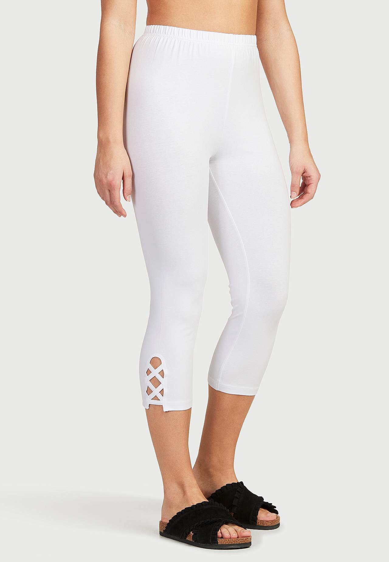 Caprileggings med fina detaljer 2-pack