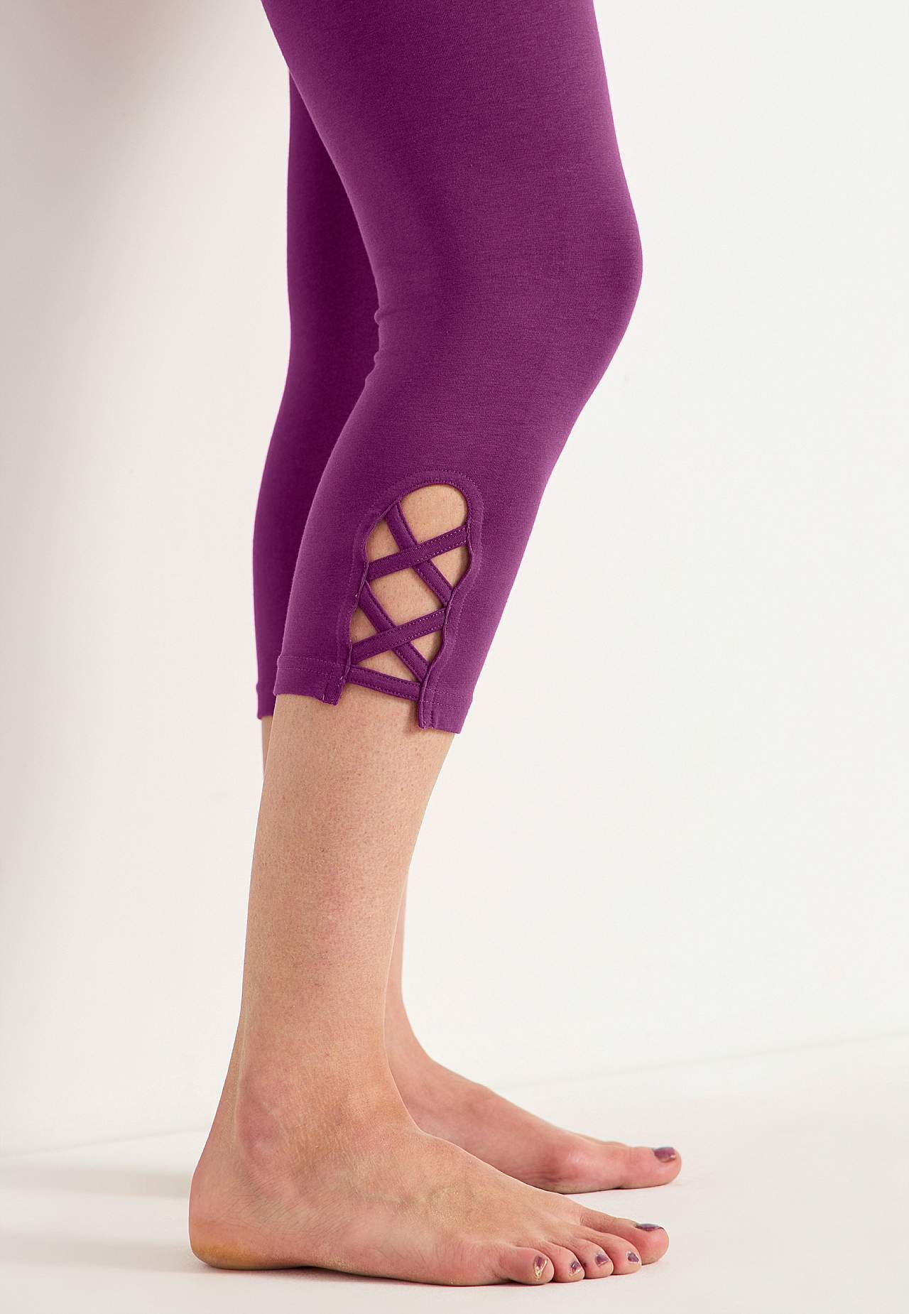 Caprileggings med fina detaljer 2-pack