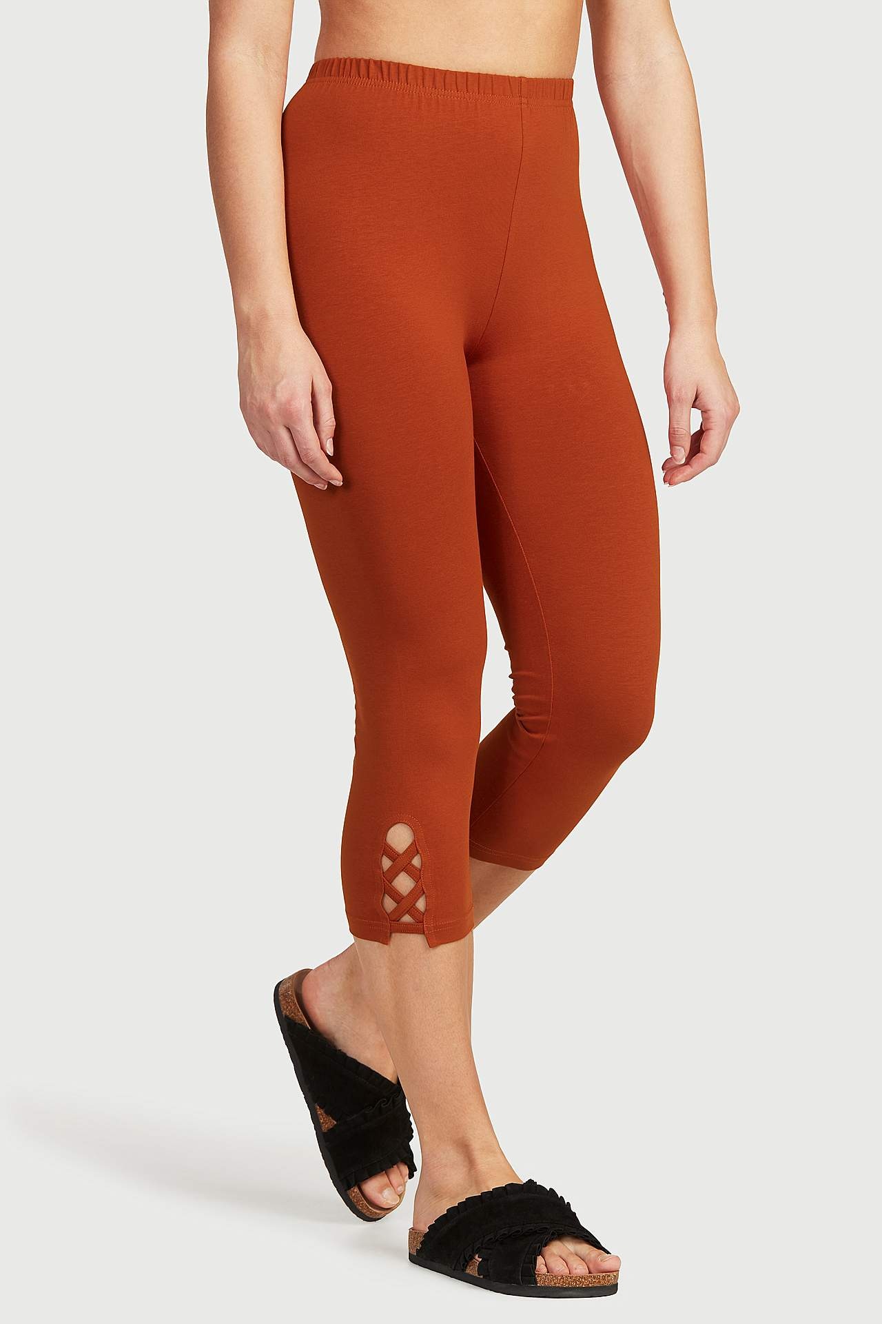Caprileggings med fina detaljer 2-pack