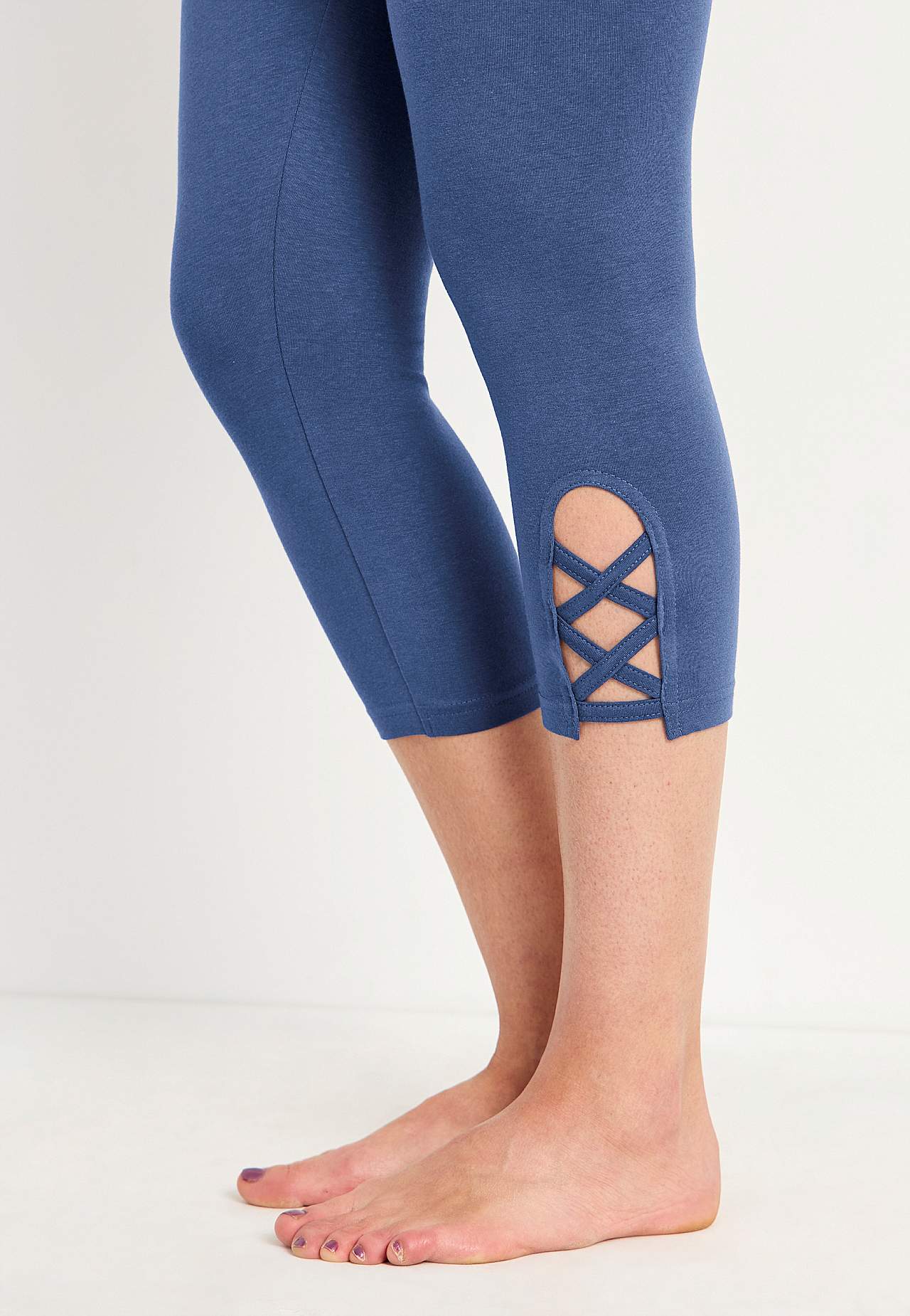Caprileggings med fina detaljer 2-pack