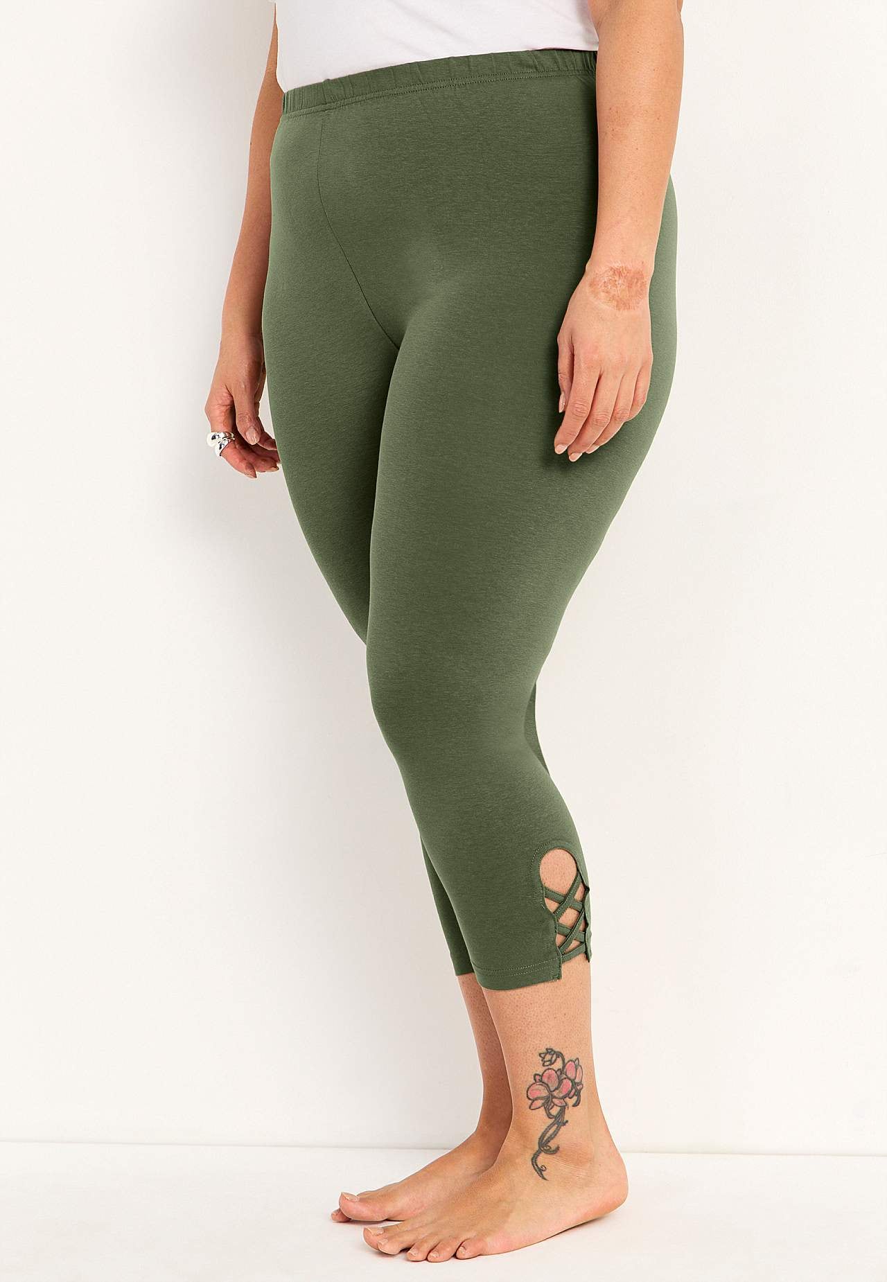 Caprileggings med fina detaljer 2-pack