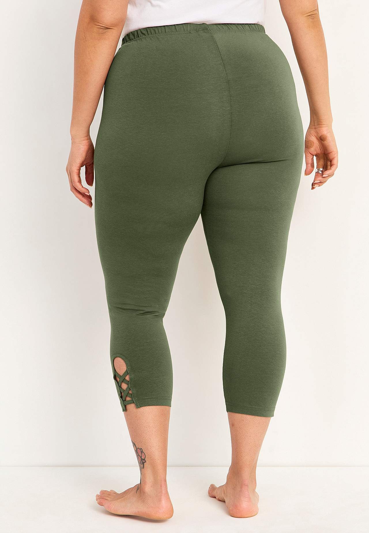 Caprileggings med fina detaljer 2-pack