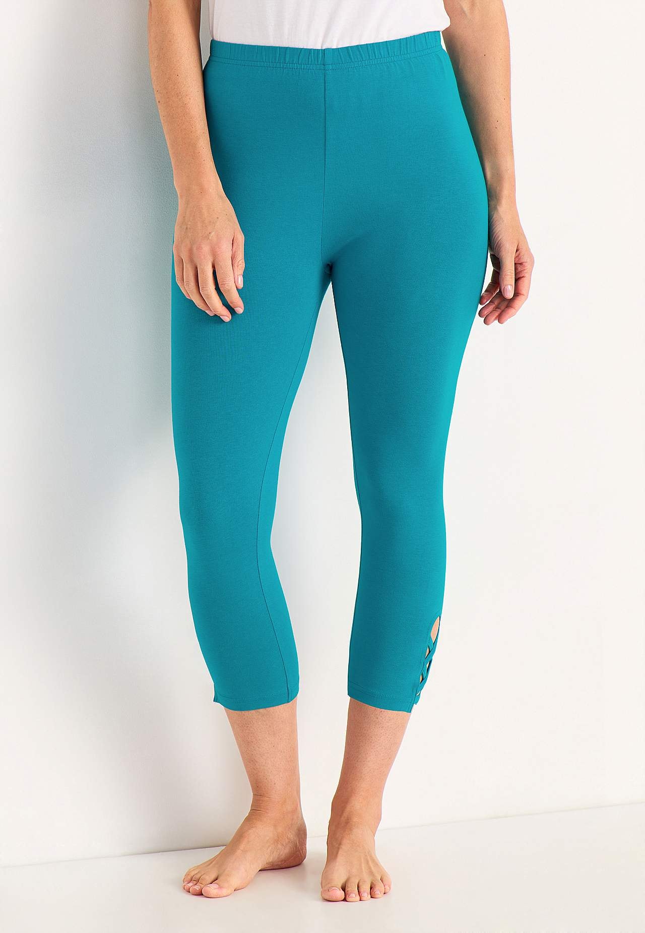 Caprileggings med fina detaljer 2-pack