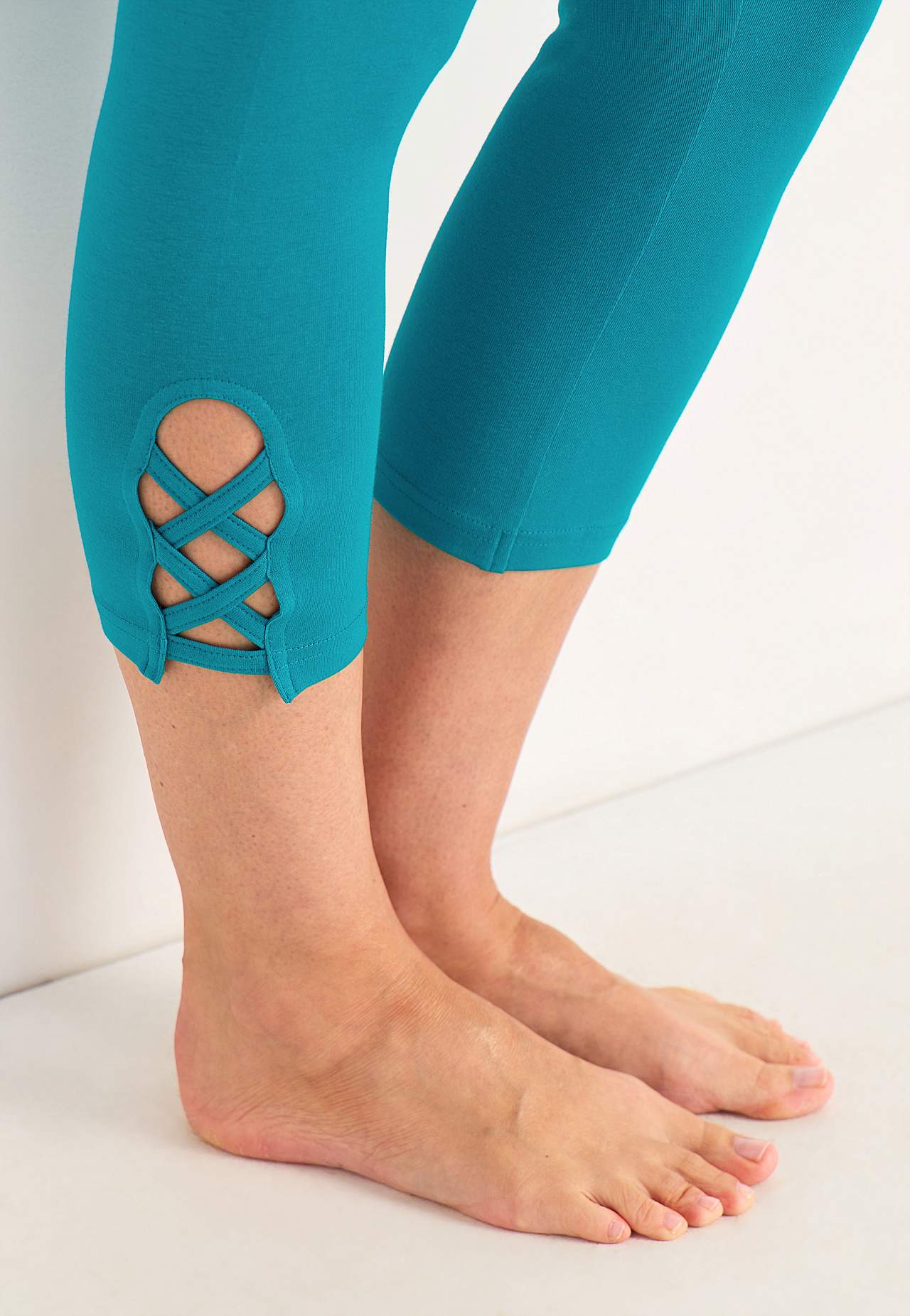 Caprileggings med fina detaljer 2-pack