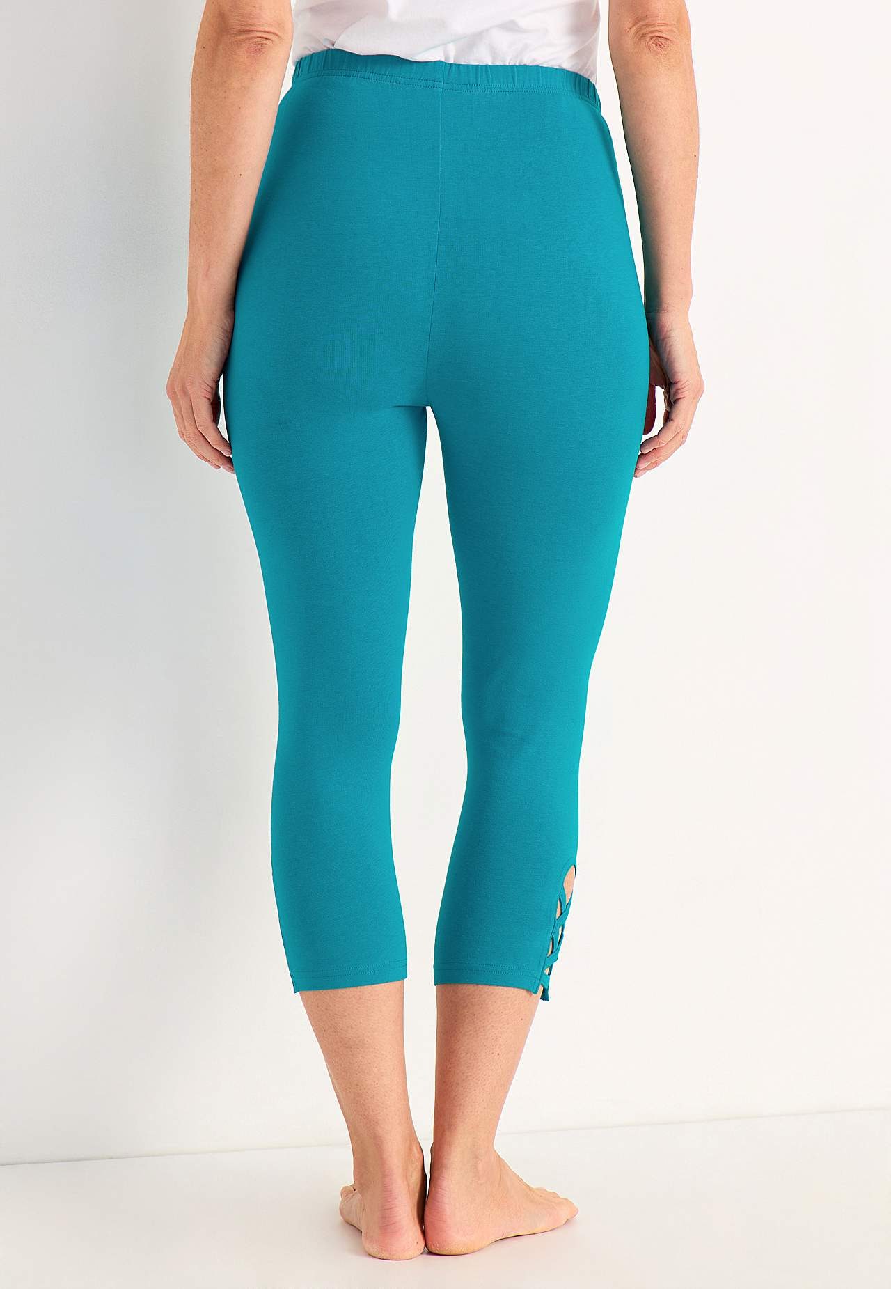 Caprileggings med fina detaljer 2-pack