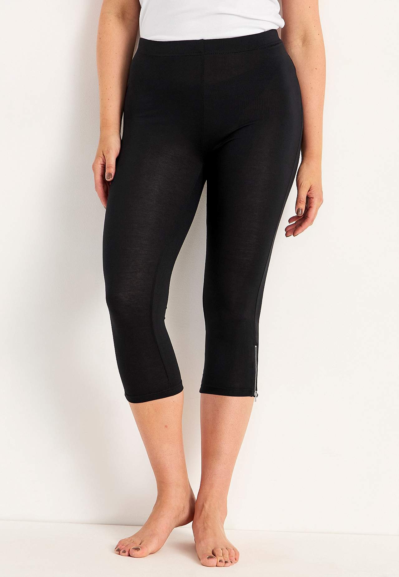 Caprileggings med dragkedjor Moa