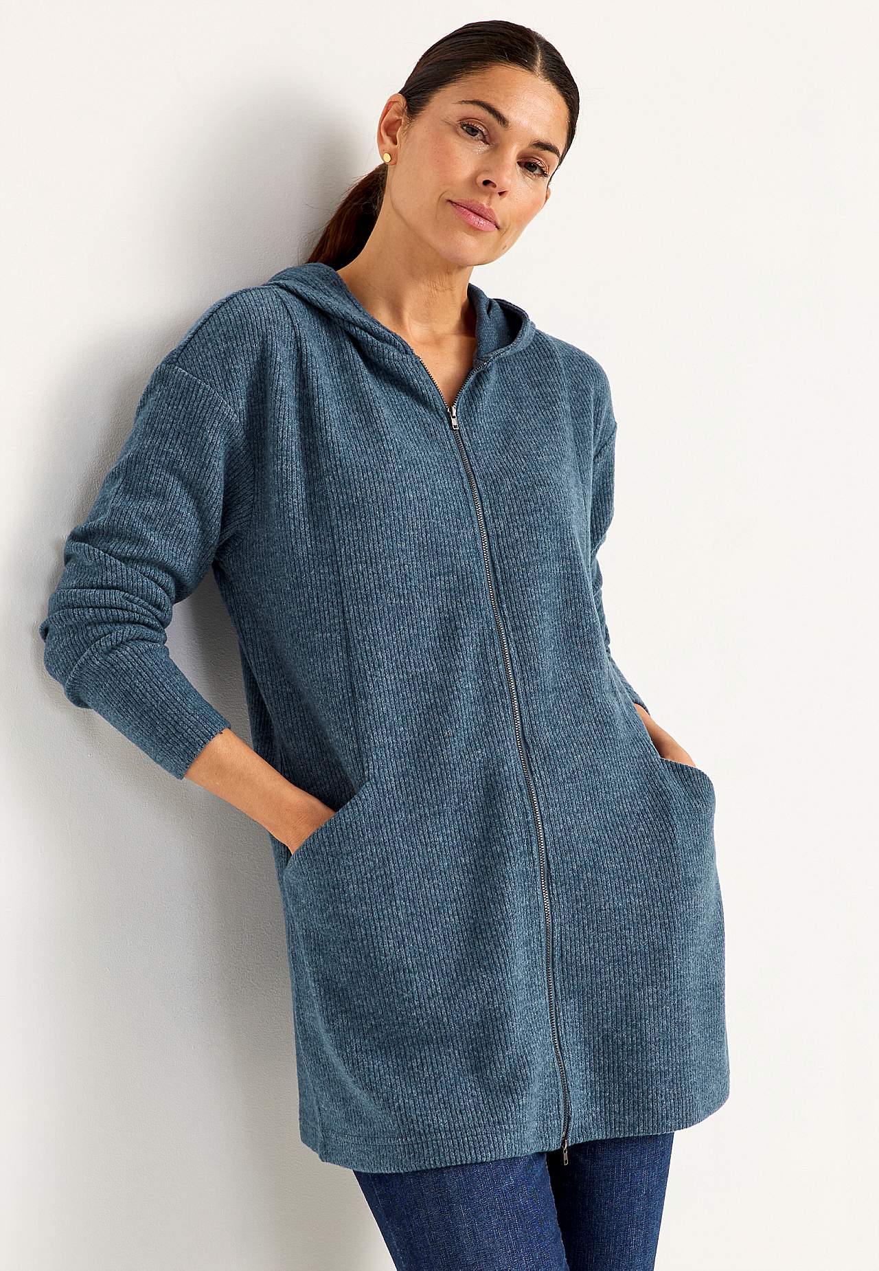 Supermjuk lång cardigan med fickor
