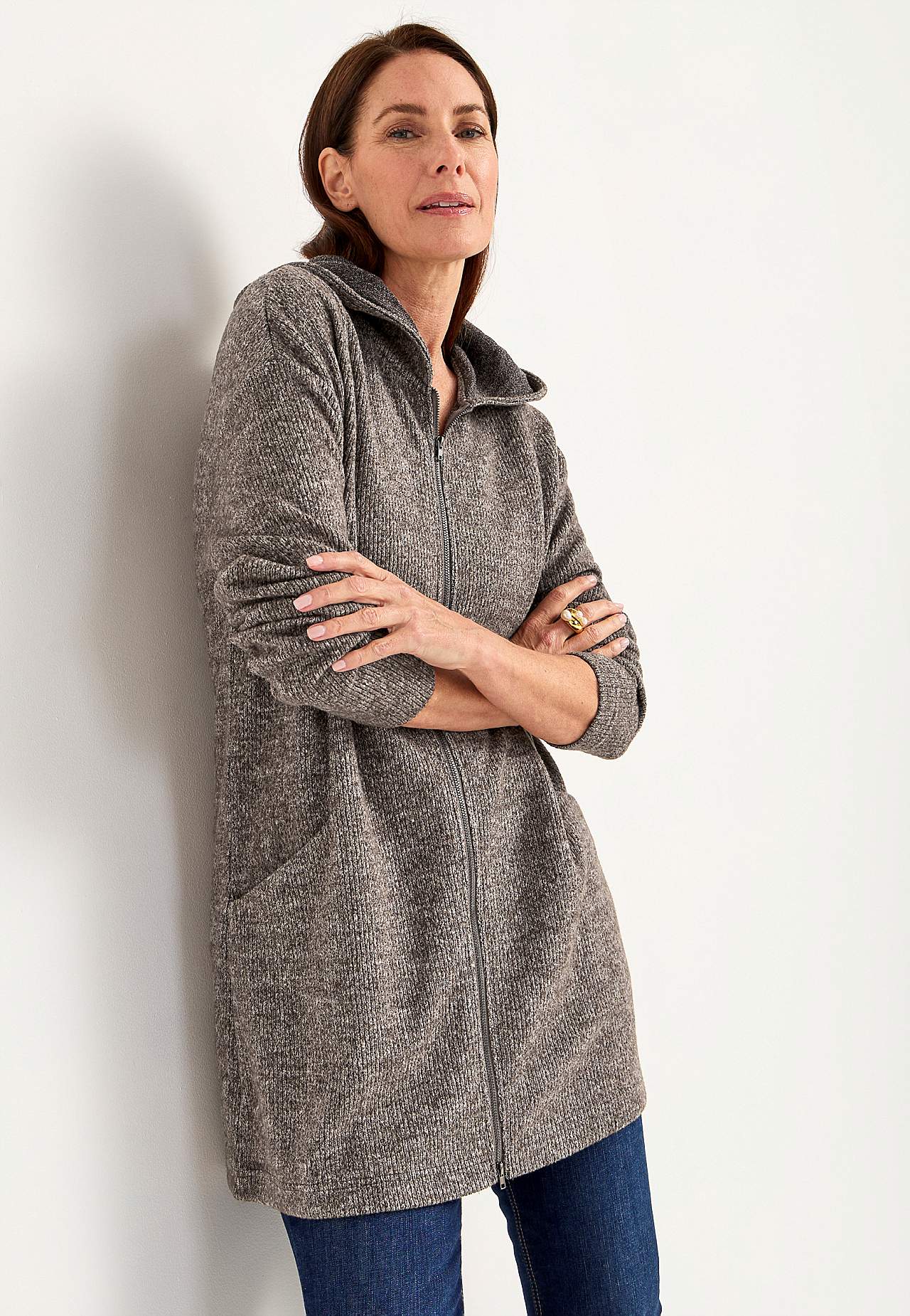 Supermjuk lång cardigan med fickor