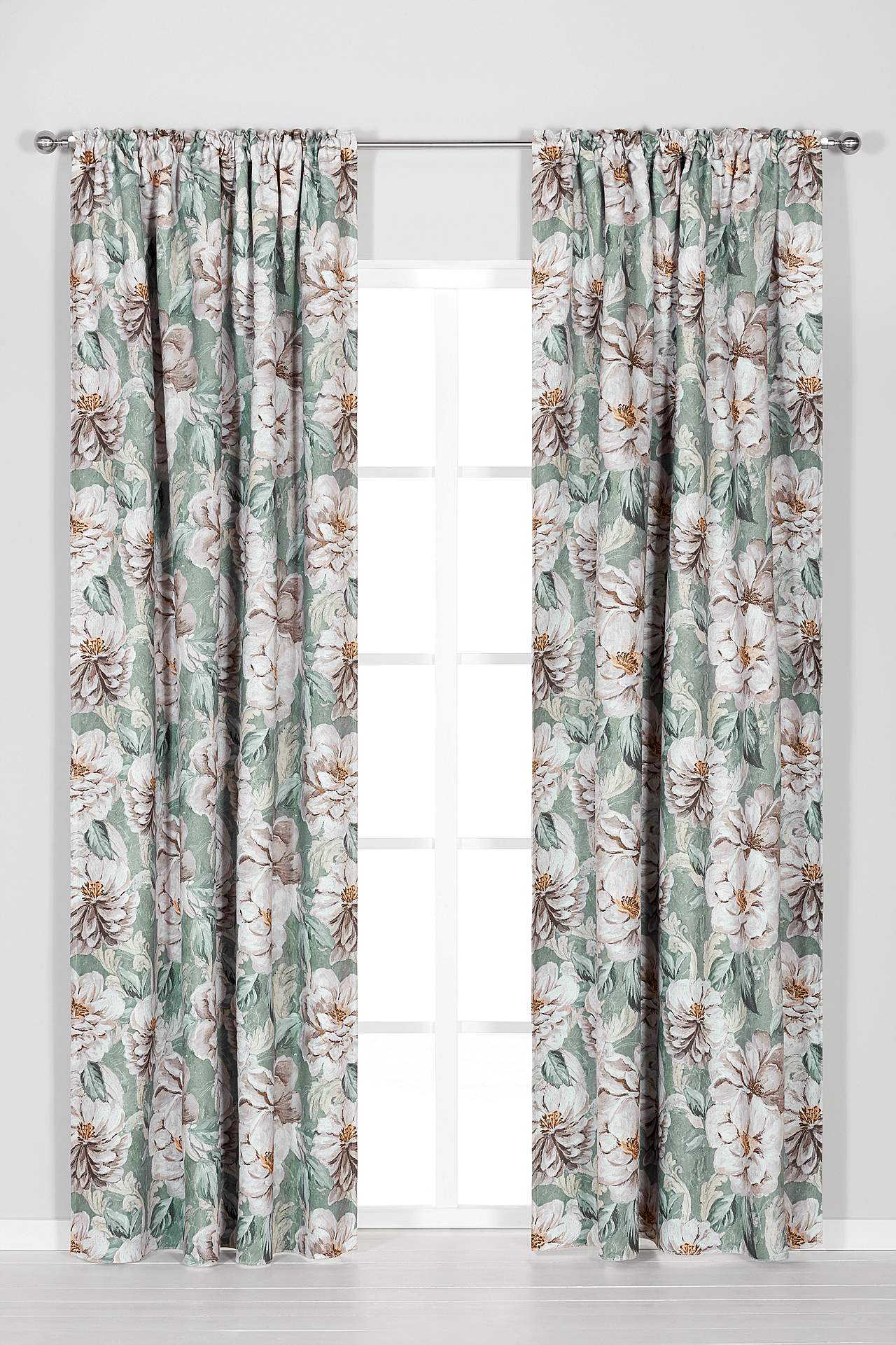 Mörkläggningsgardin multiband blommig 2-pack