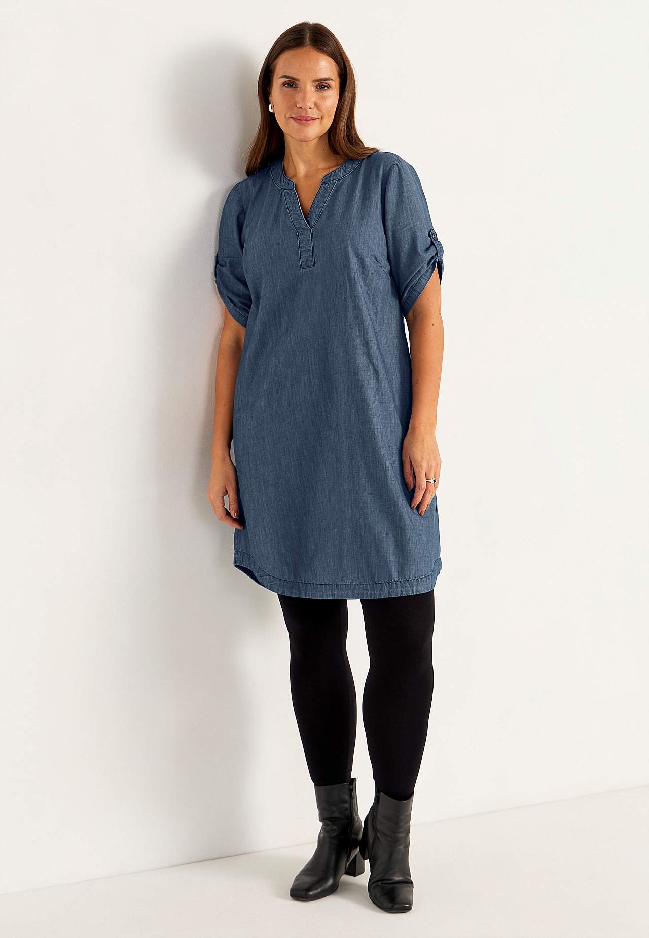 Jeansklänning i mjuktvättad denim