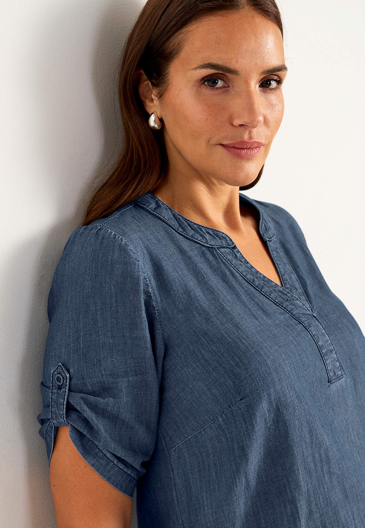 Jeansklänning i mjuktvättad denim