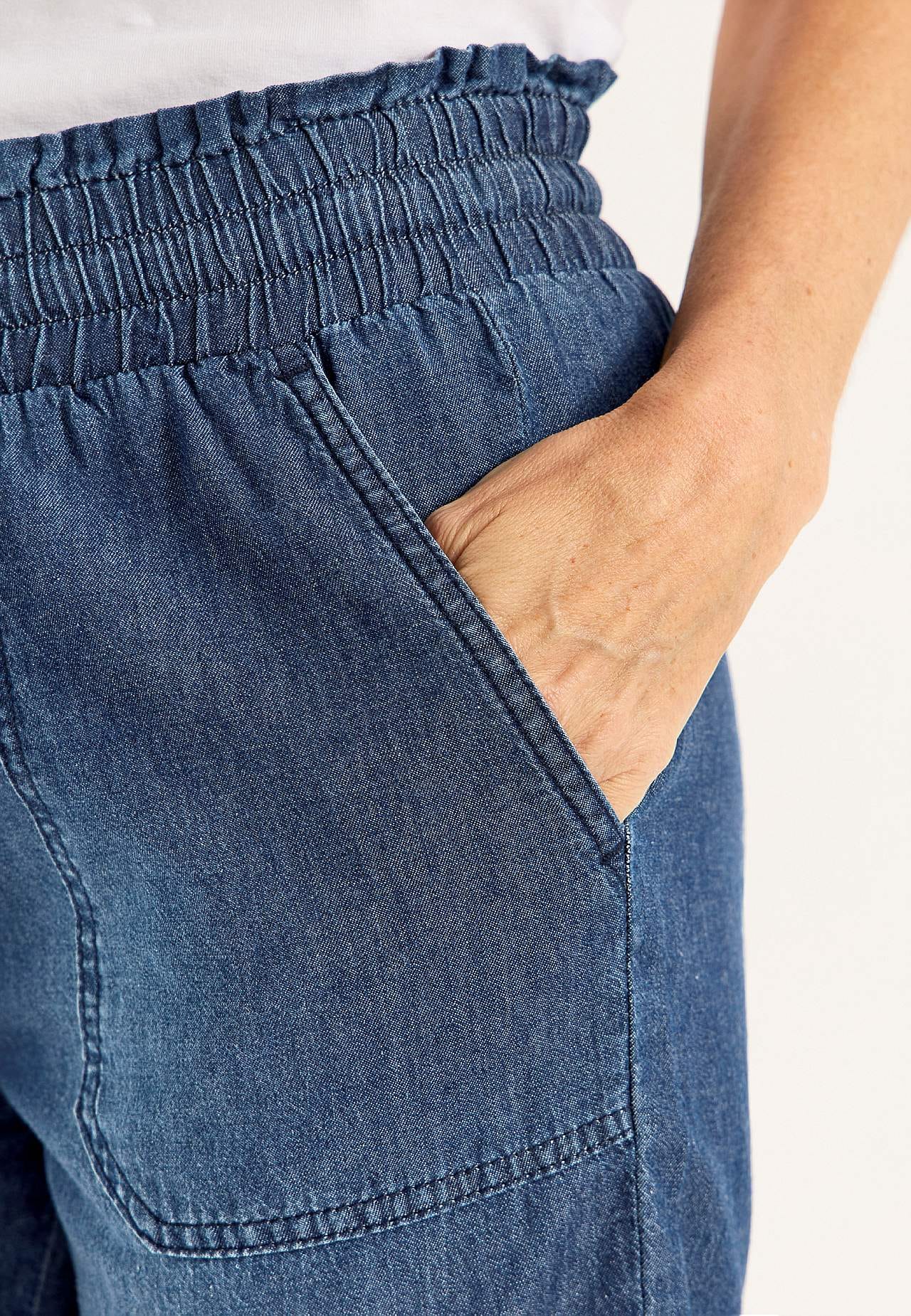 Shorts i tvättad denim Jade