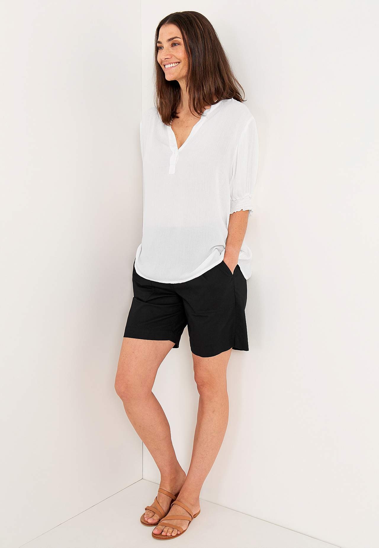 Shorts i tvättad bomull Jade