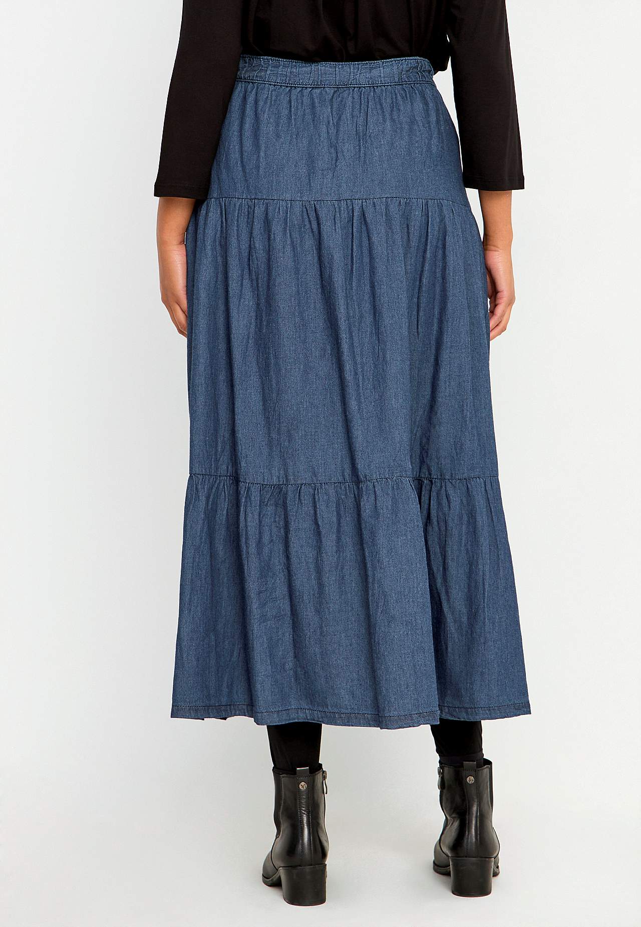 Volangkjol i denim