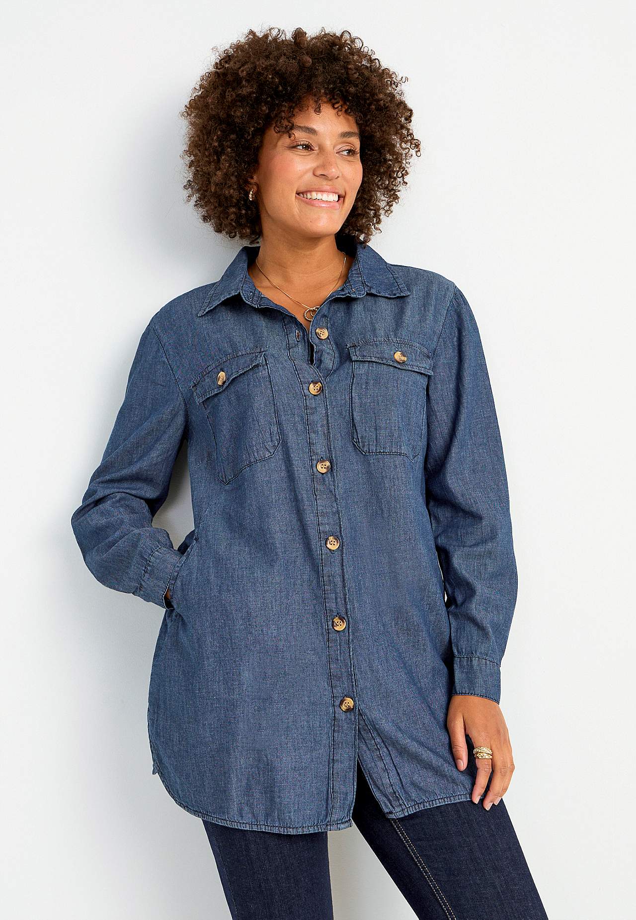 Lång jeansskjorta