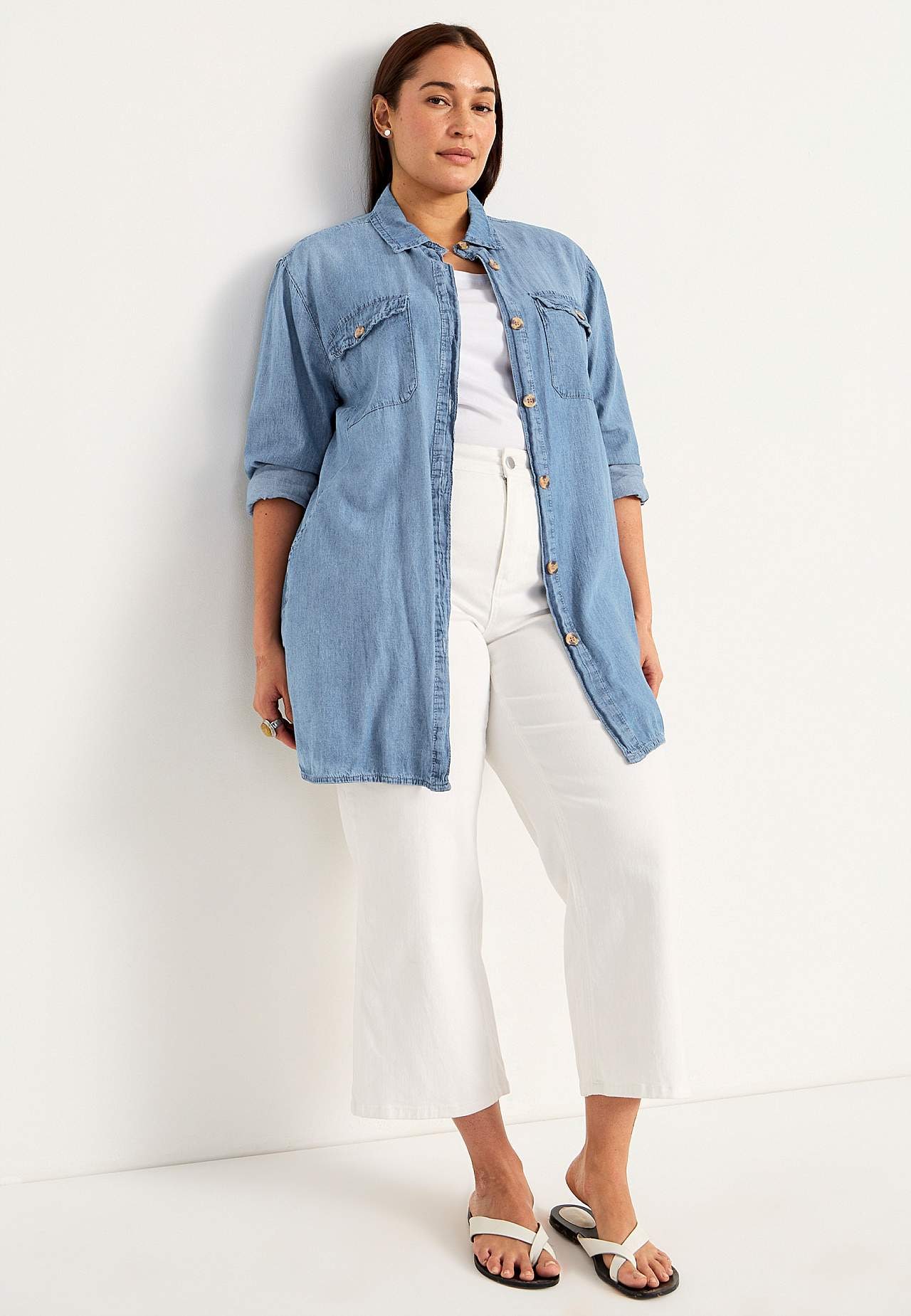 Lång jeansskjorta