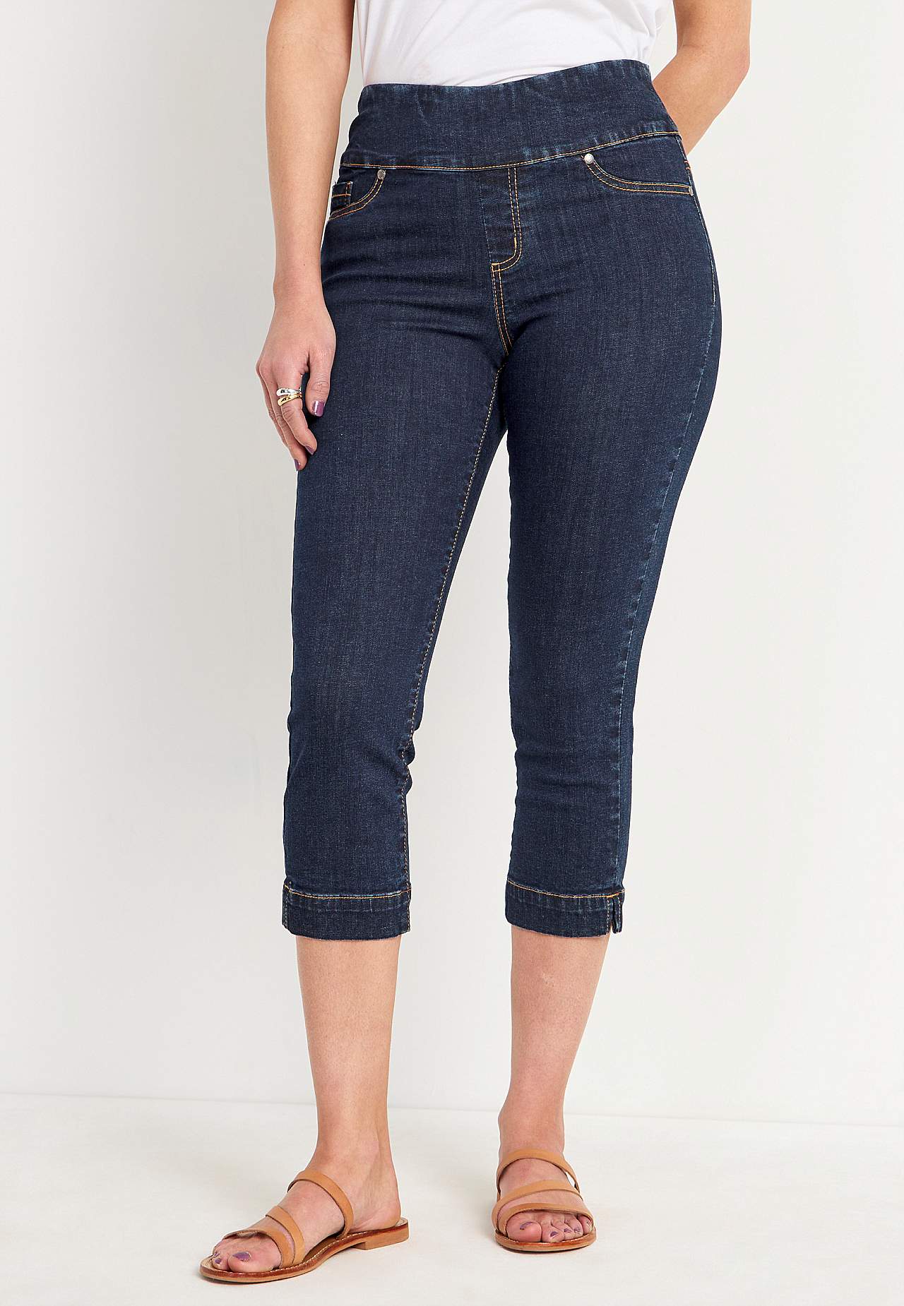 Supersköna caprijeggings i denim Elin