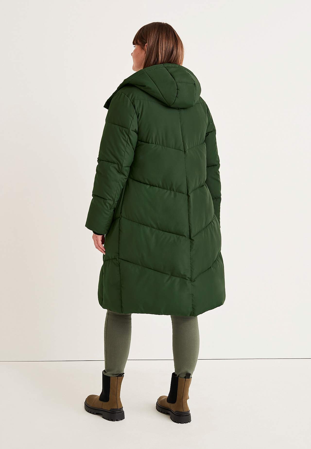 Lång kappa med fluffig vaddering