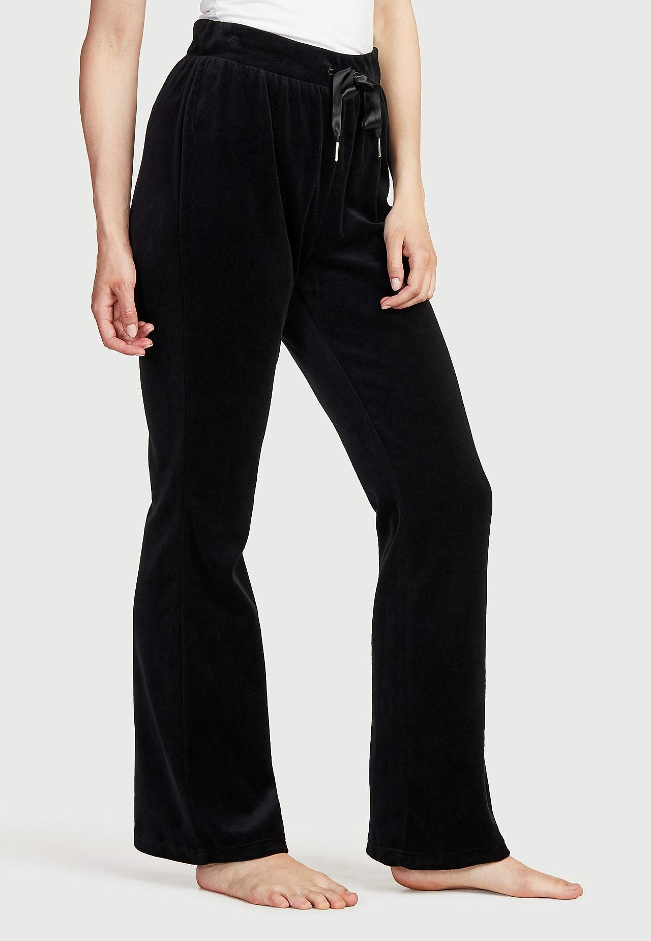 Velourbyxa med bootcut