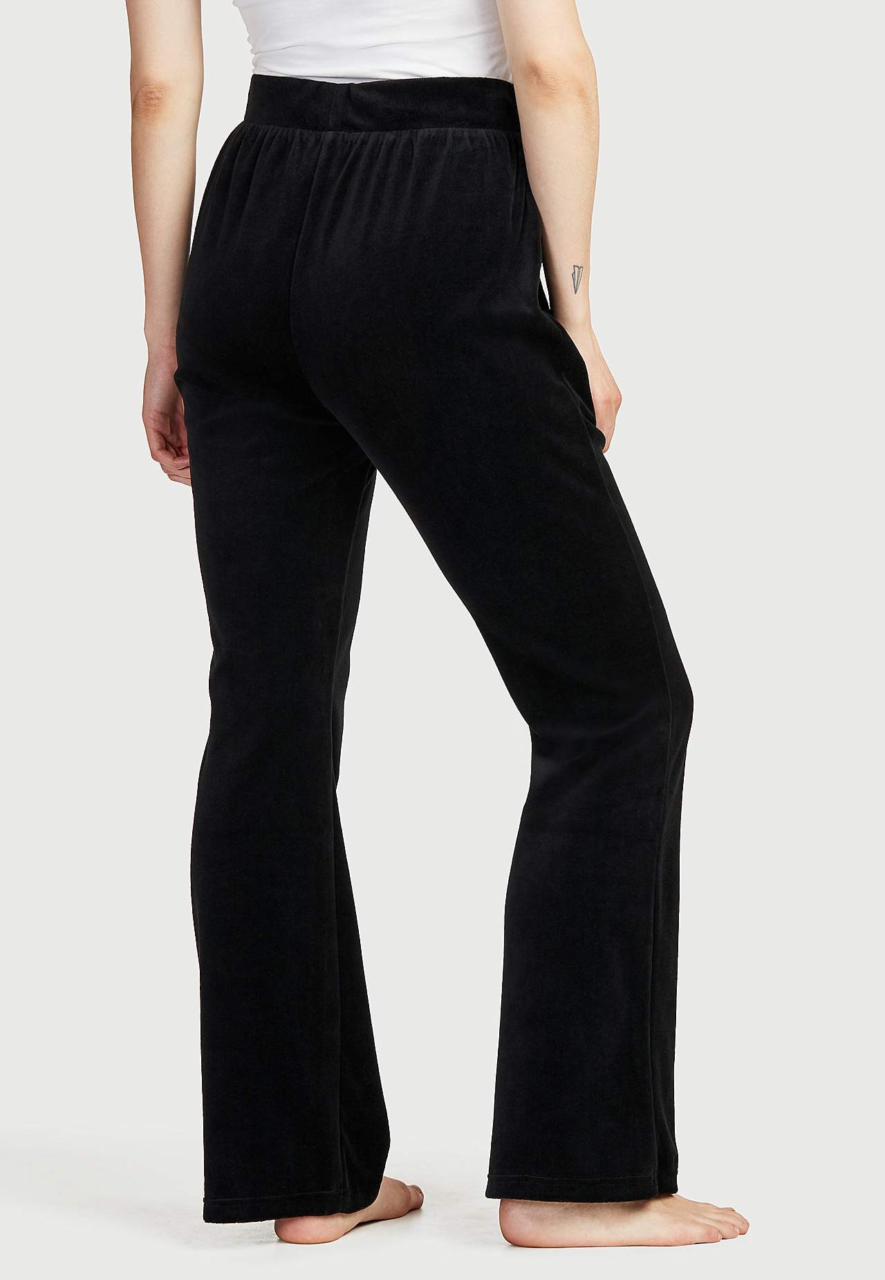 Velourbyxa med bootcut