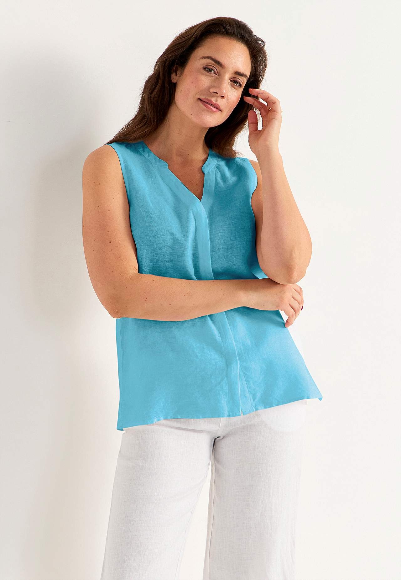 Linneblus Premium med ärmlös design