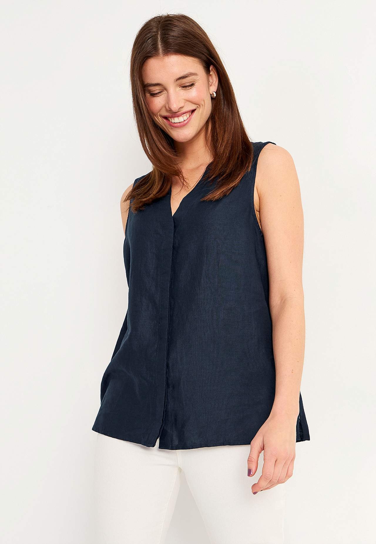 Linneblus Premium med ärmlös design