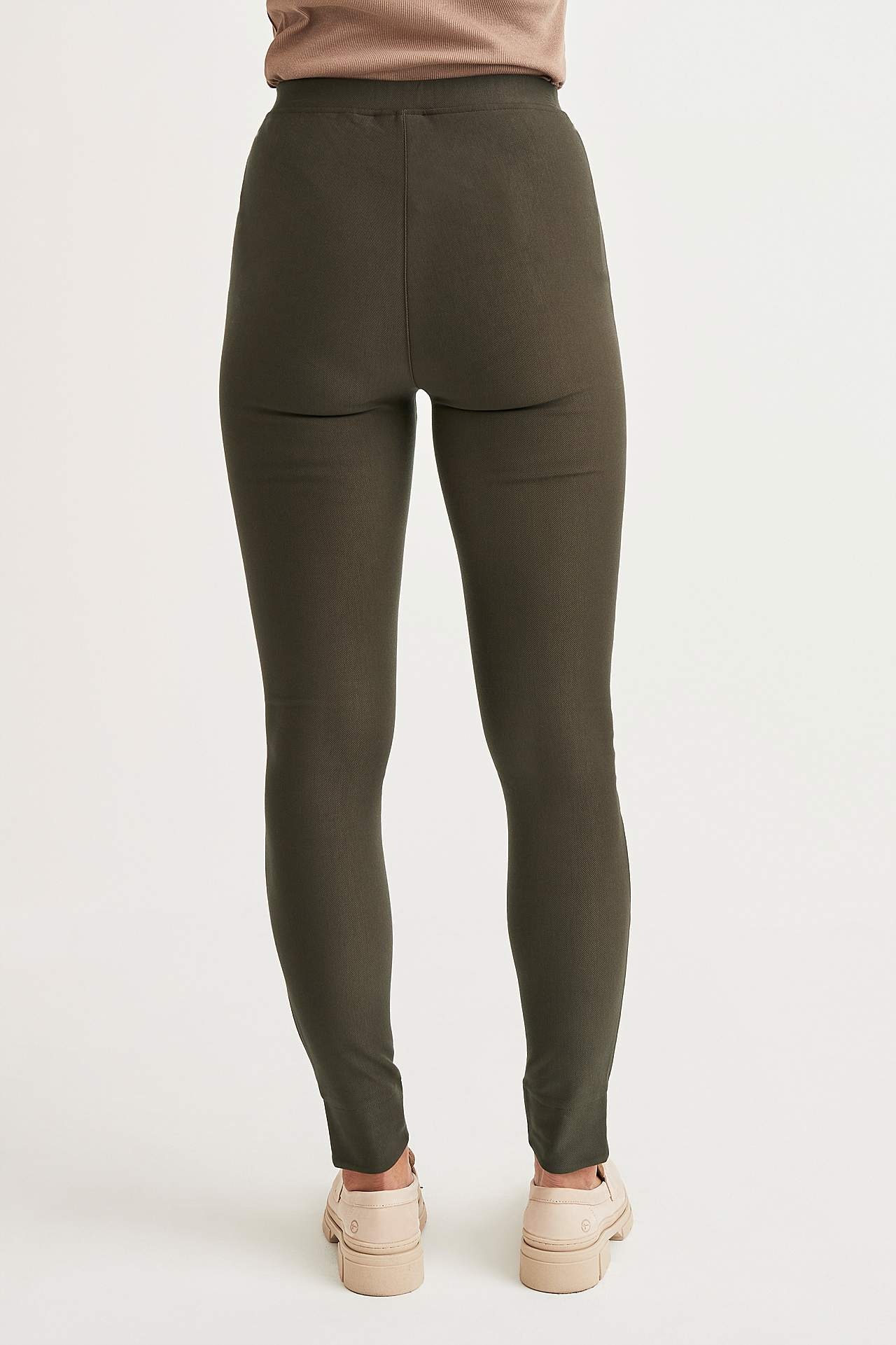 Leggings i trikå med stretch-twill