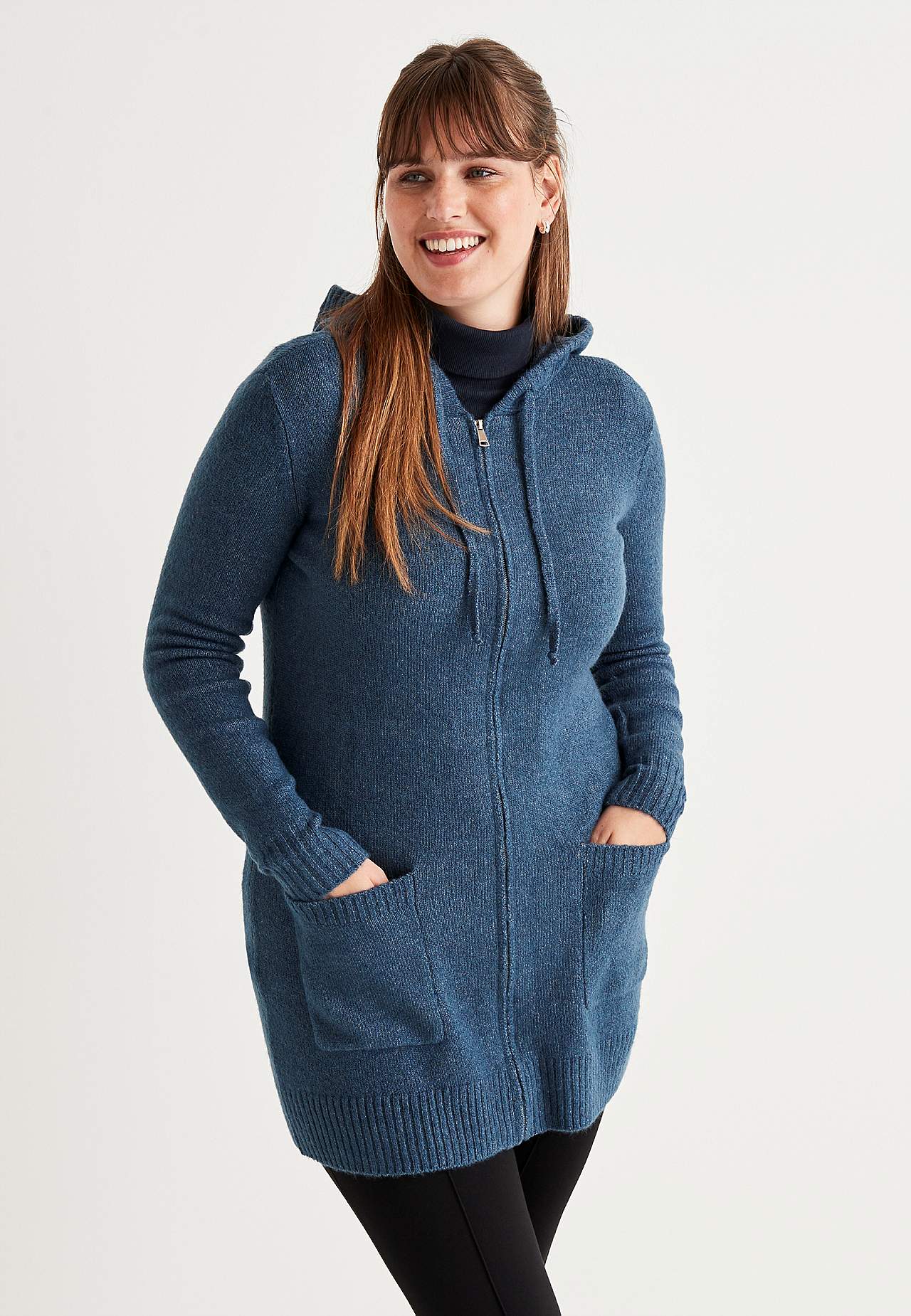 Mjuk cardigan med huva Evelyn